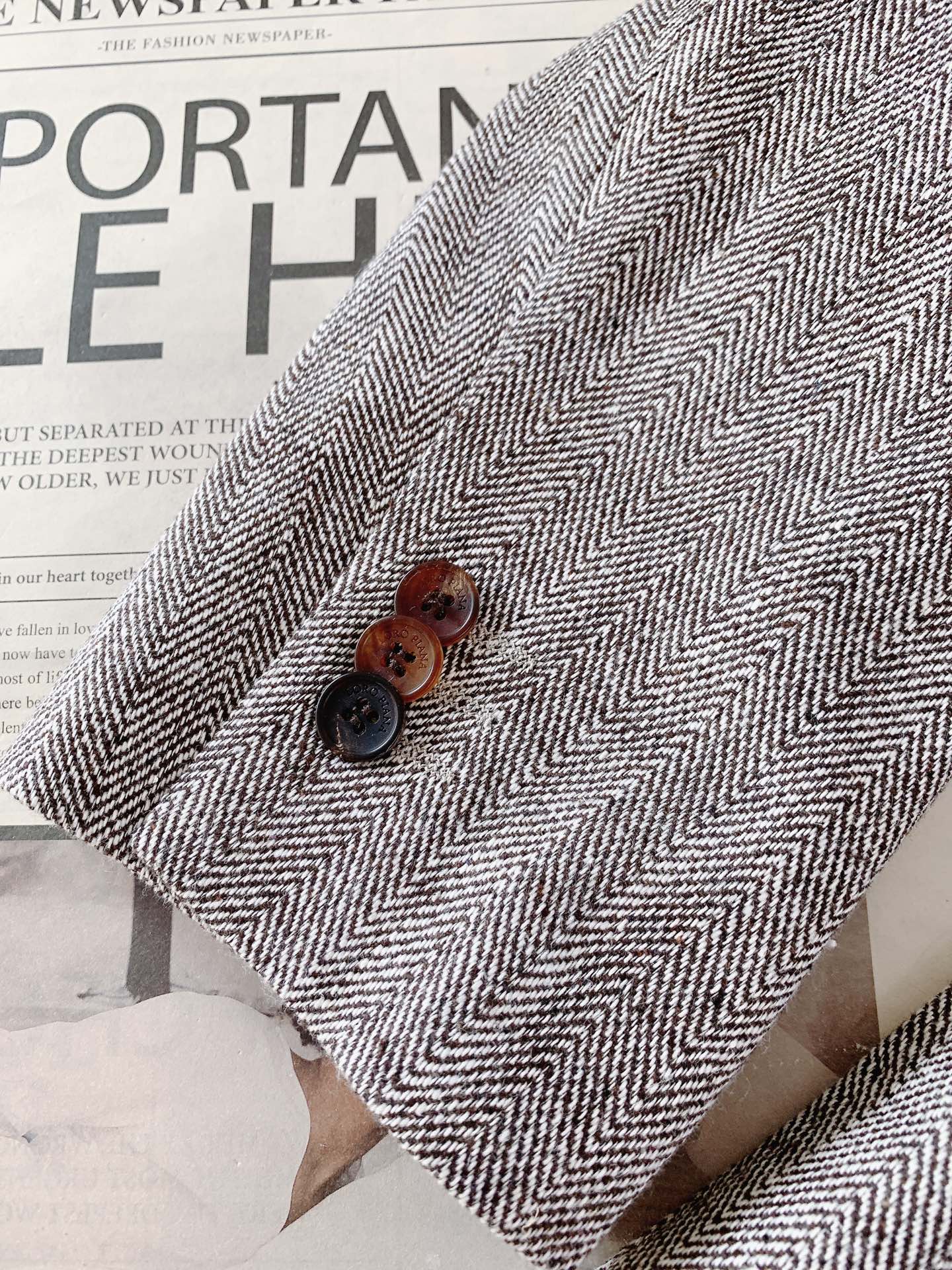 LoroPiana L.P SS早春新品高定人字纹休闲西装｜雅痞绅士的衣橱刚需进口羊毛亚麻混纺材质，天然