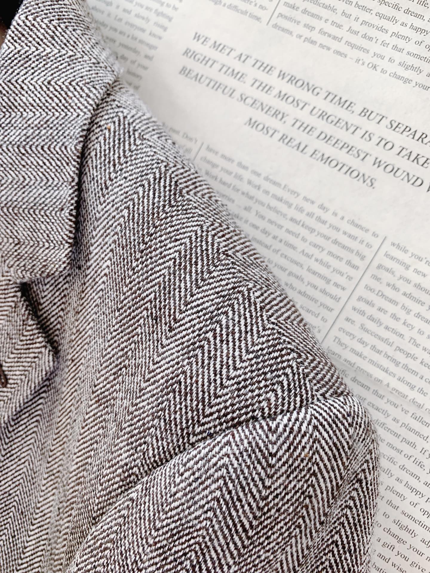 LoroPiana L.P SS早春新品高定人字纹休闲西装｜雅痞绅士的衣橱刚需进口羊毛亚麻混纺材质，天然