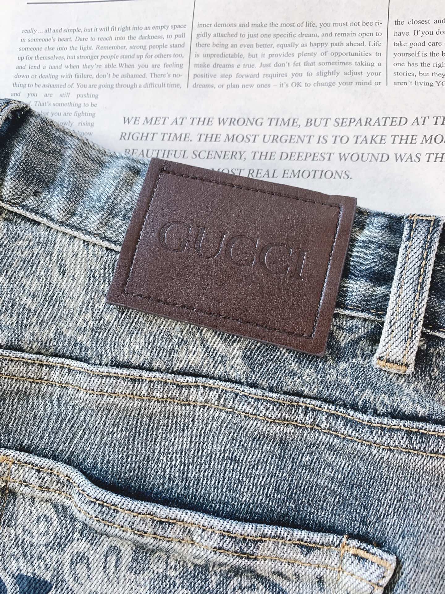 Gucci 古驰 2026SS春夏新品佩斯利印花牛仔短裤🩳高支重磅牛仔布料，复古渐变蓝做旧质感出众微弹面