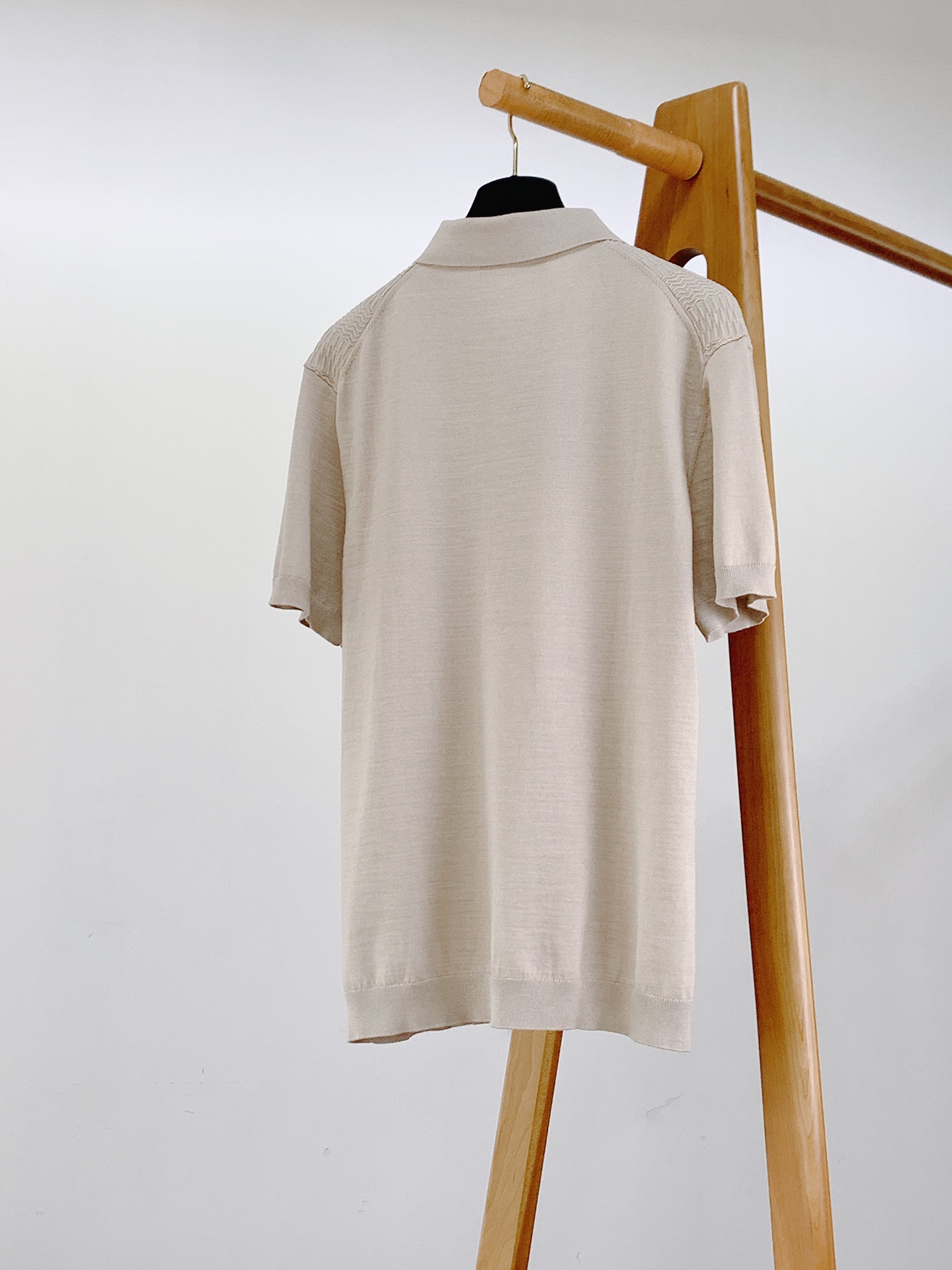 LoroPiana L.P SS春夏新品 意式肌理提花针织Polo衫超细冰丝针织面料｜自带冰凉体感方格波
