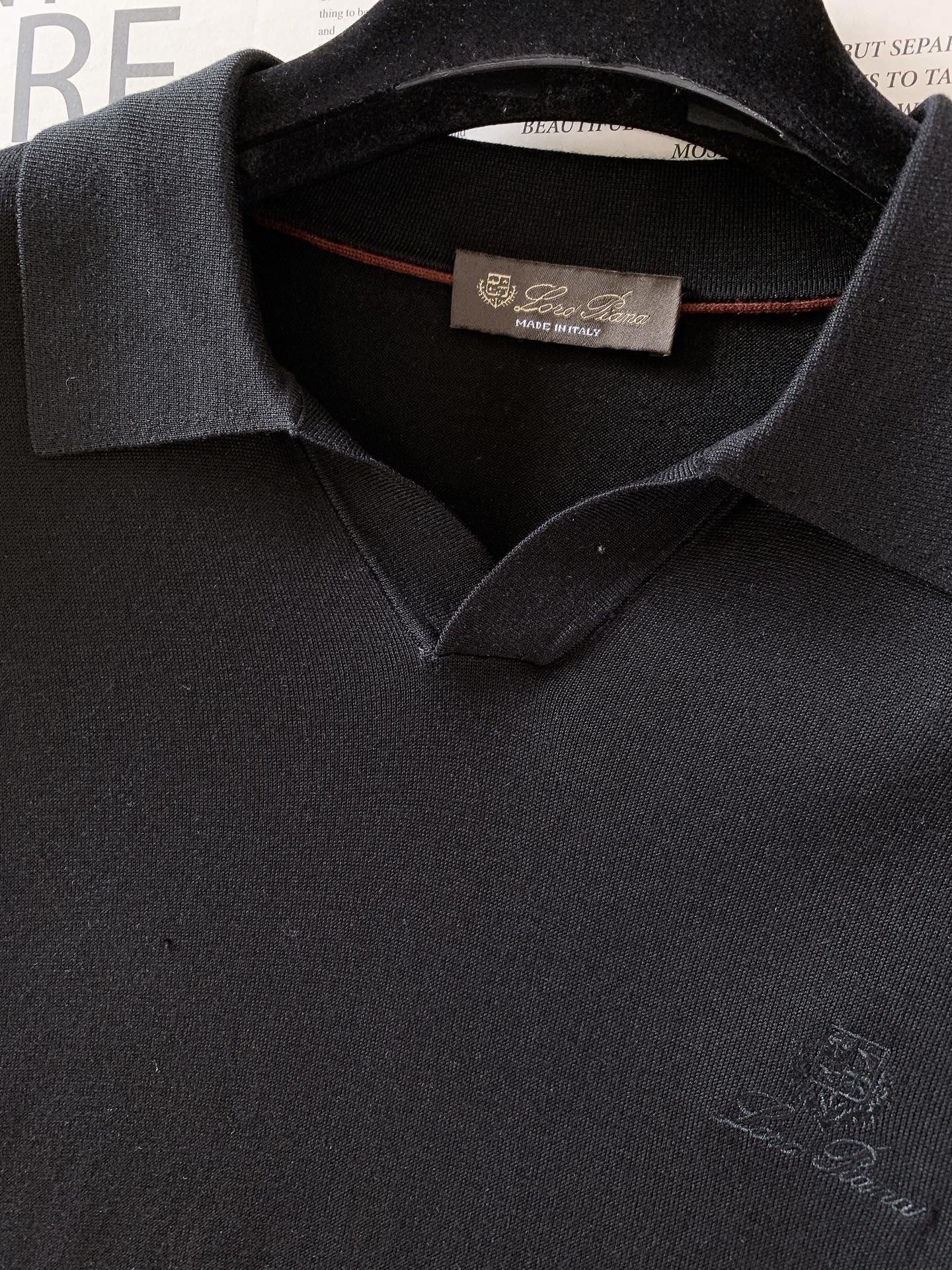 LoroPiana L.P SS春夏新品 Loro Piana翻领针织短袖材质 桑蚕丝混纺尺寸	M	  
