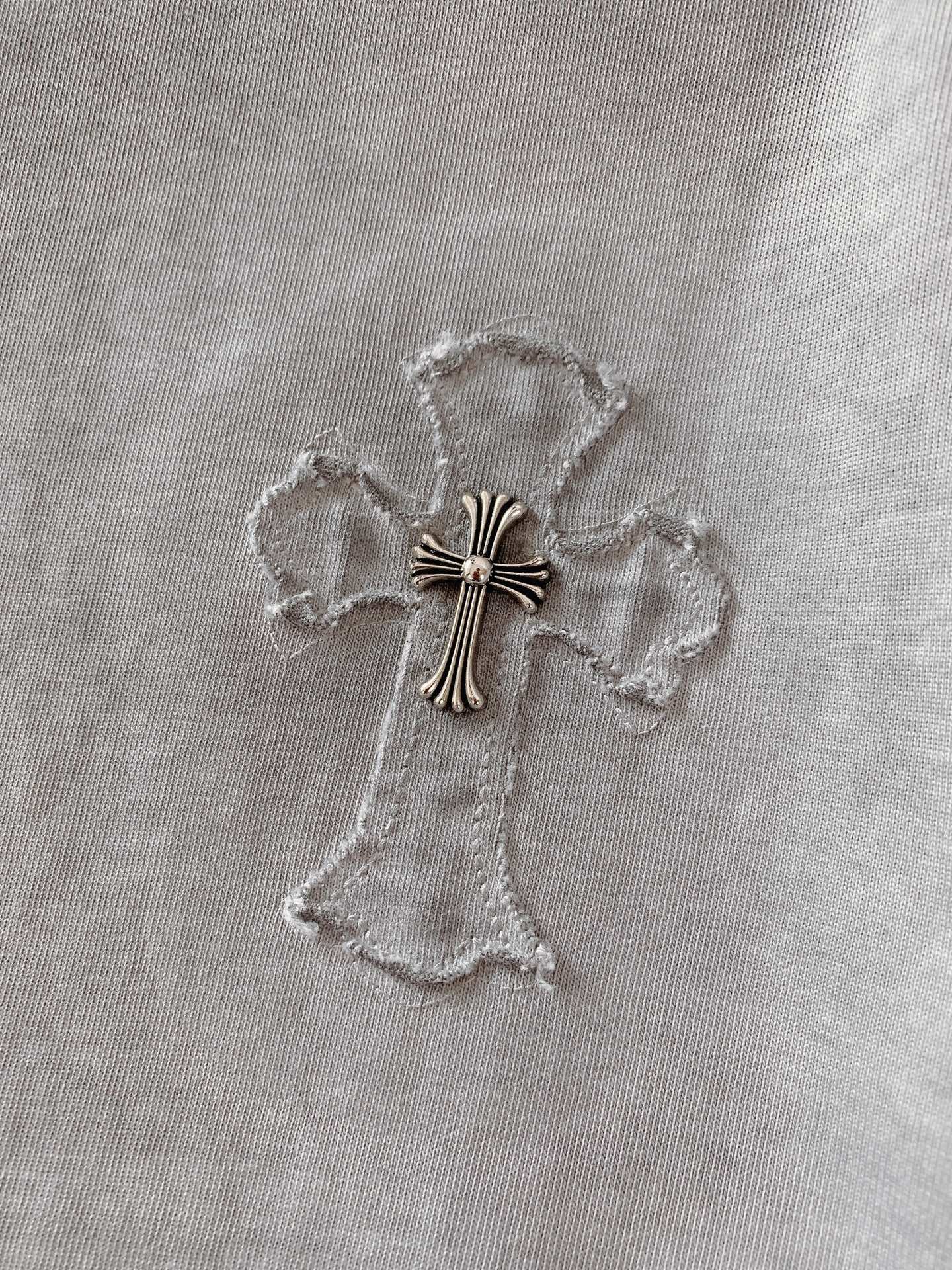 Chrome Hearts 克罗心 2026SS春夏新品 做旧渐变金属十字架T恤280g重磅双股精梳棉｜