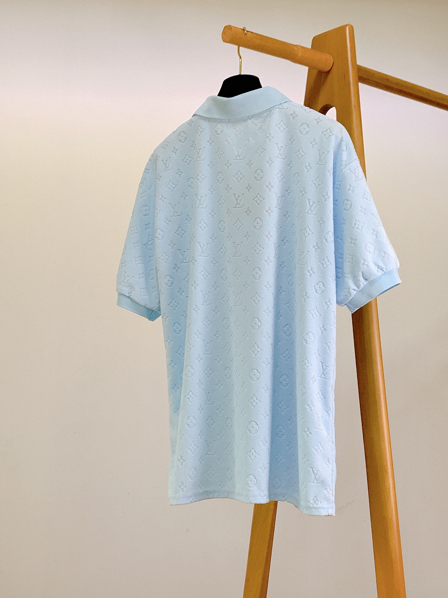 LouisVuitton 路易威登 2026SS春夏新品满印毛巾料Polo衫👕夏日限定浅蓝款定制提花毛巾