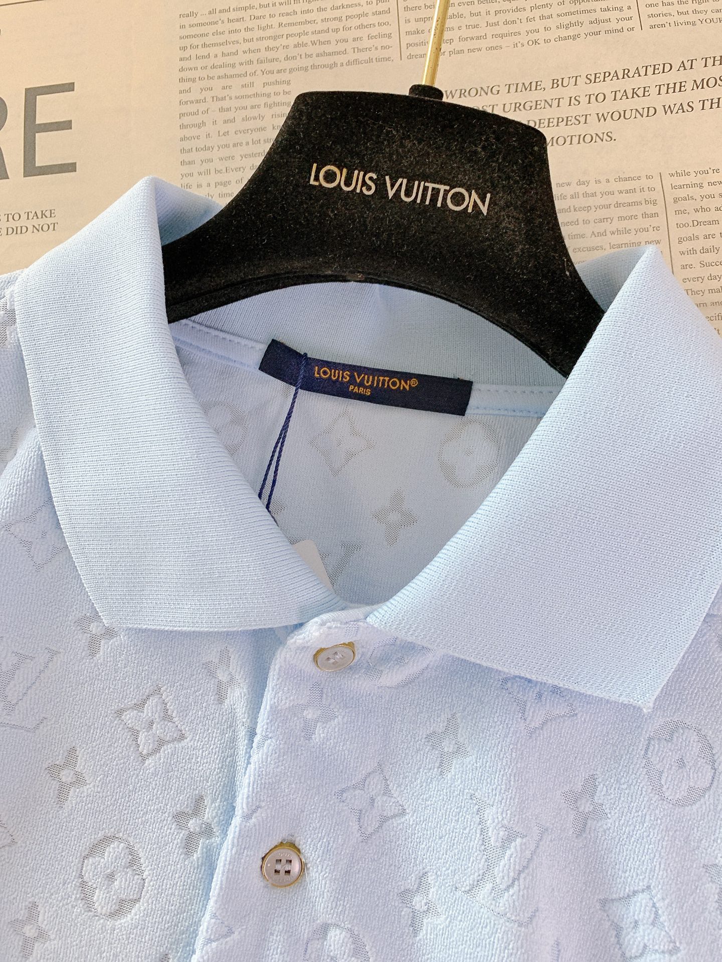LouisVuitton 路易威登 2026SS春夏新品满印毛巾料Polo衫👕夏日限定浅蓝款定制提花毛巾