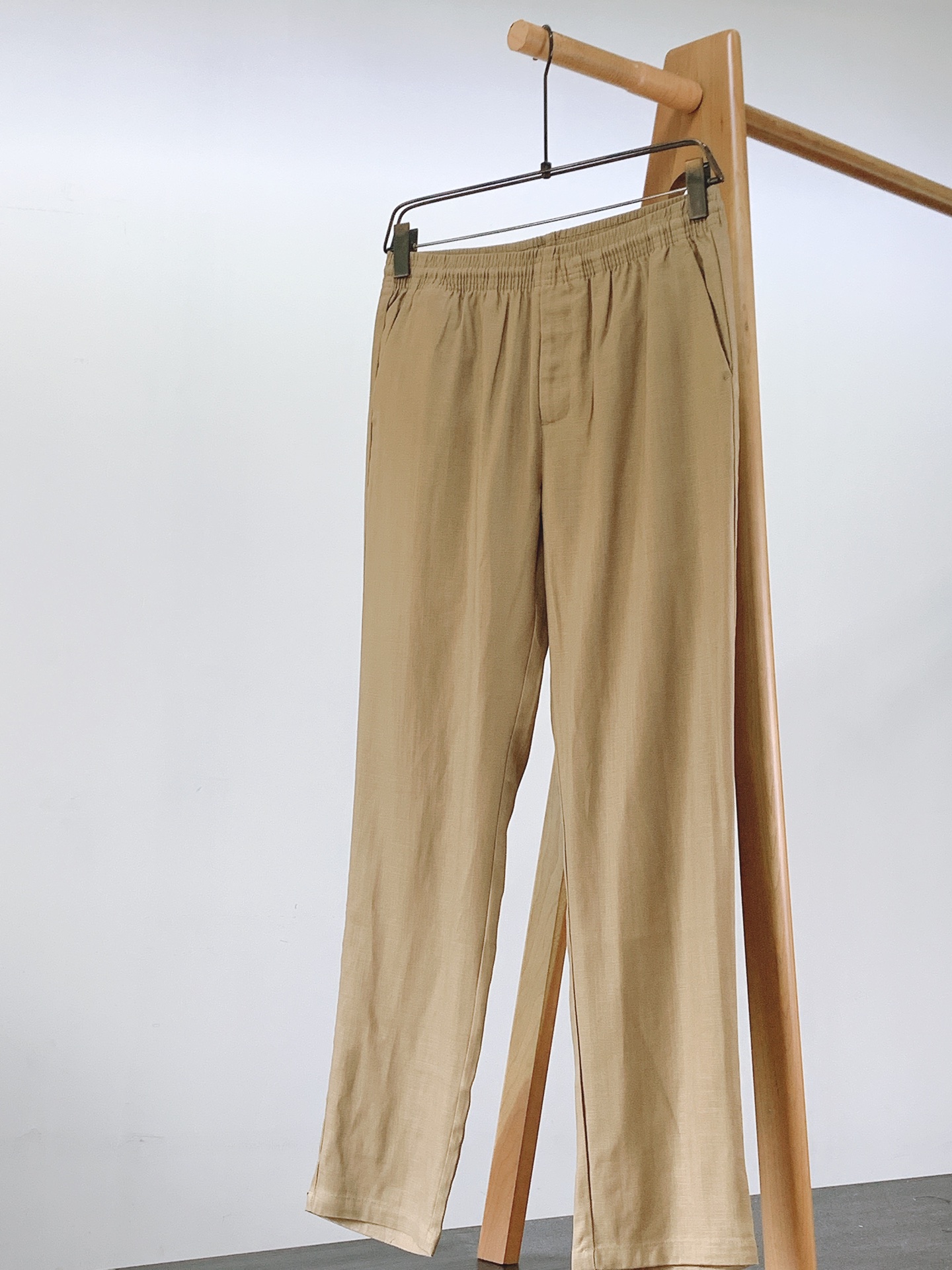 LoroPiana L.P SS春夏新品 天丝亚麻松紧休闲长裤，意大利进口原厂混纺面料，人字纹肌理高级内