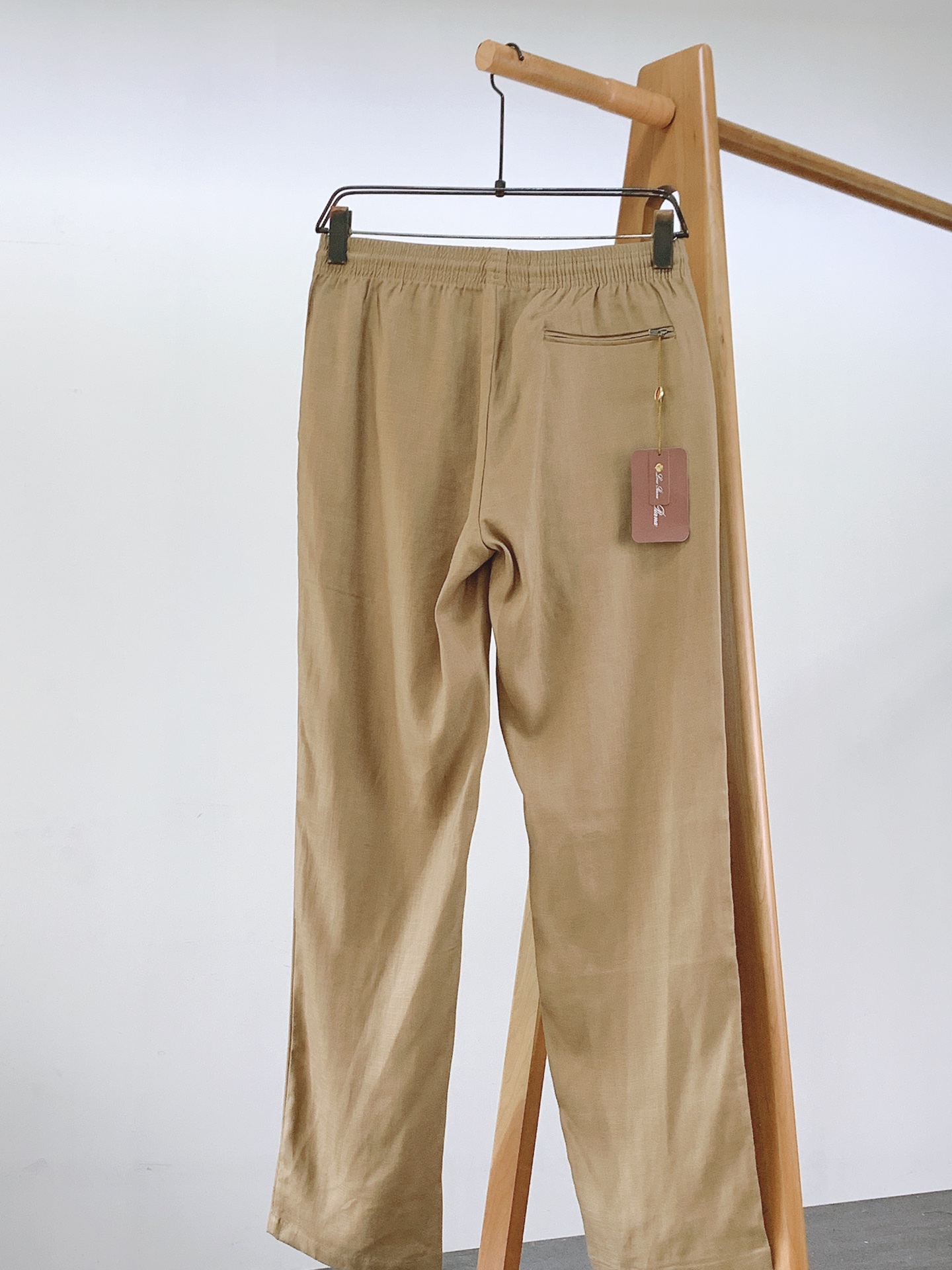 LoroPiana L.P SS春夏新品 天丝亚麻松紧休闲长裤，意大利进口原厂混纺面料，人字纹肌理高级内