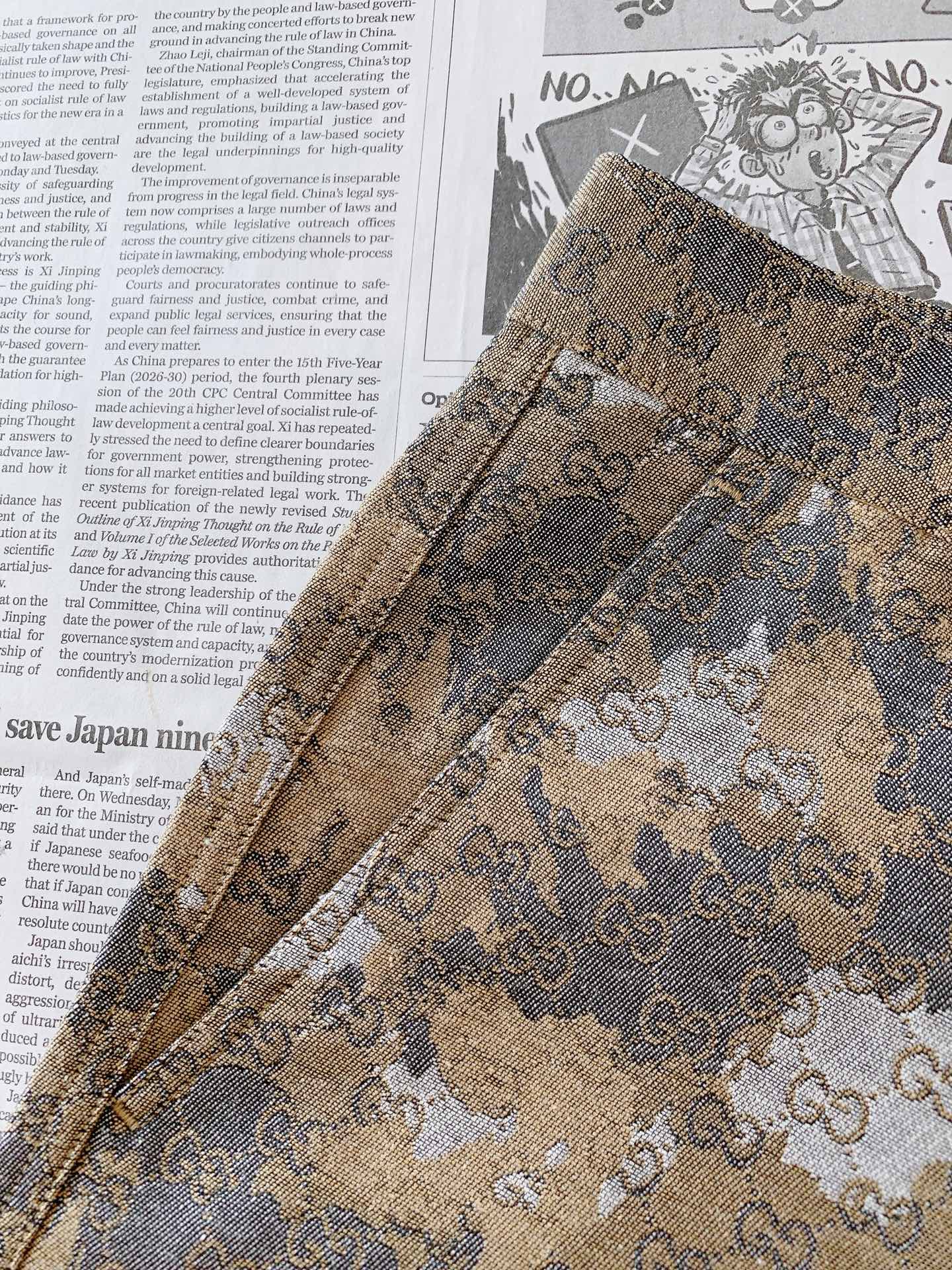 Gucci 古驰 2026SS春夏新品 GG迷彩工装五分短裤🩳甄选高密斜纹水洗混纺面料，自带柔和哑光肌理