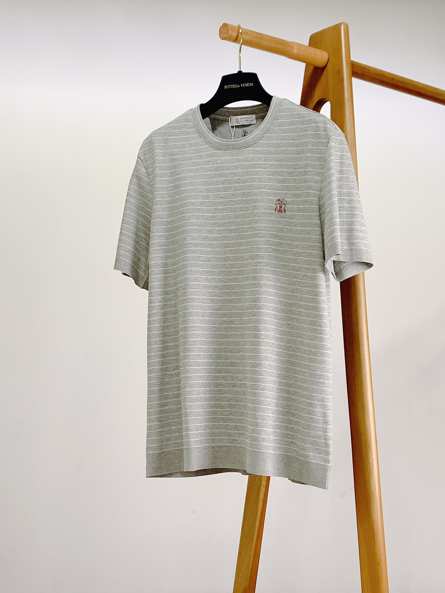 Brunello Cucinelli 布鲁奈罗.库奇内利 2026SS春夏新品意式条纹针织短袖👕蜂窝网眼