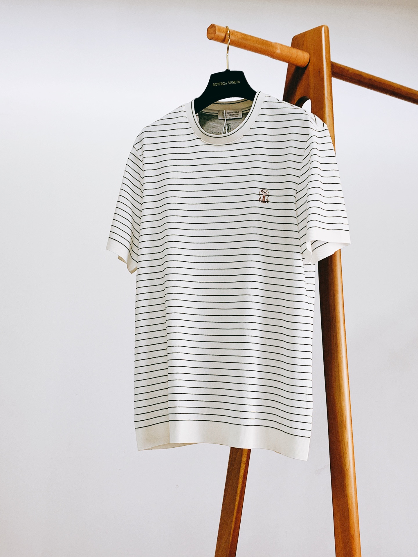 Brunello Cucinelli 布鲁奈罗.库奇内利 2026SS春夏新品意式条纹针织短袖👕蜂窝网眼