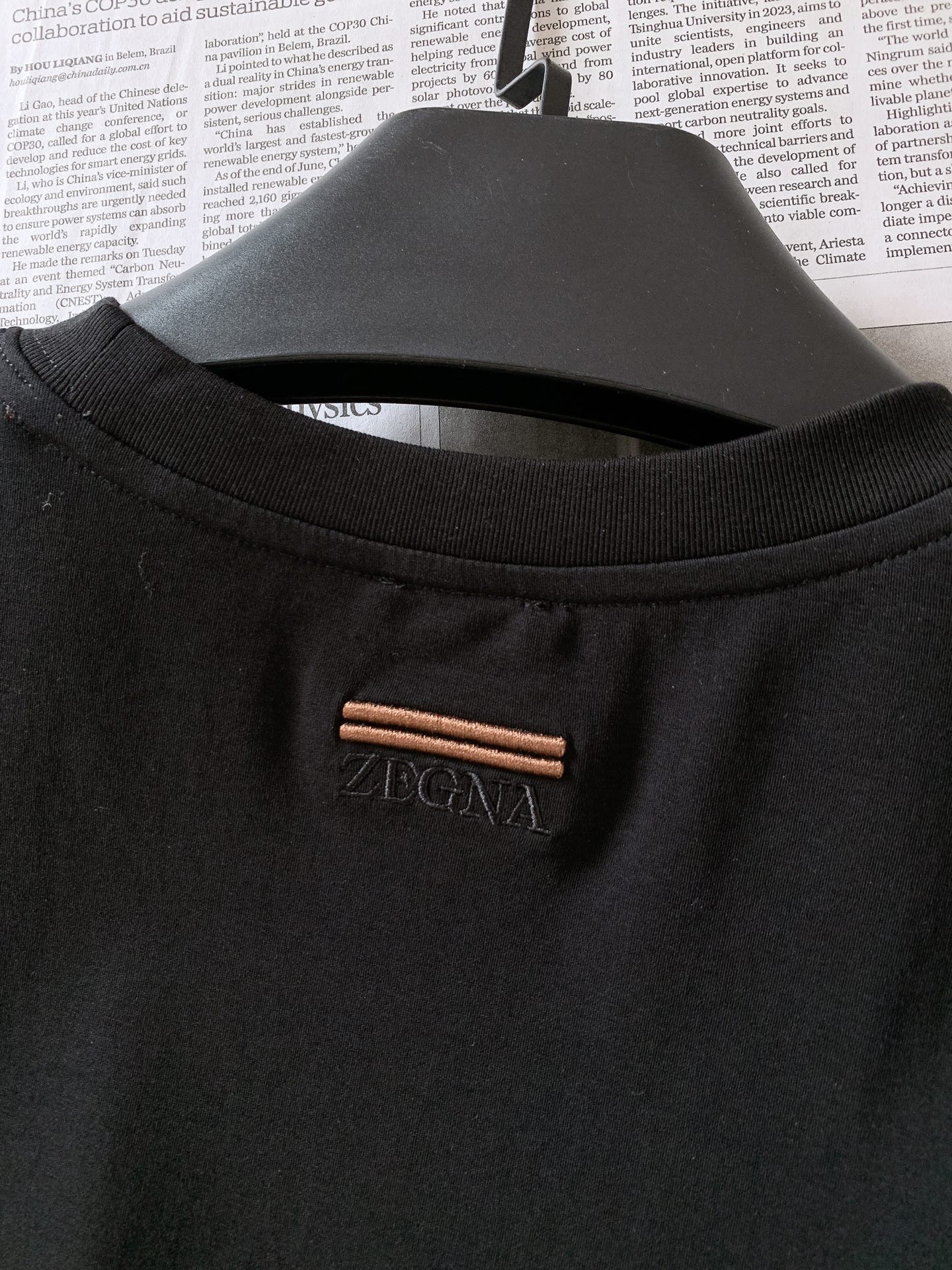 ￼Ermenegildo Zegna 杰尼亚 2026SS春夏新品 刺绣标识商务短袖👕采用进口液氨匹马棉