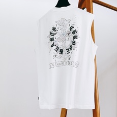 Chrome Hearts 克罗心 2026SS春夏新品 做旧涂鸦十字架无袖背心🎽甄选高密精梳纯棉面料, Chrome Hearts 克罗心 2026SS春夏新品 做旧涂鸦十字架无袖背心🎽甄选高密精梳纯棉面料,