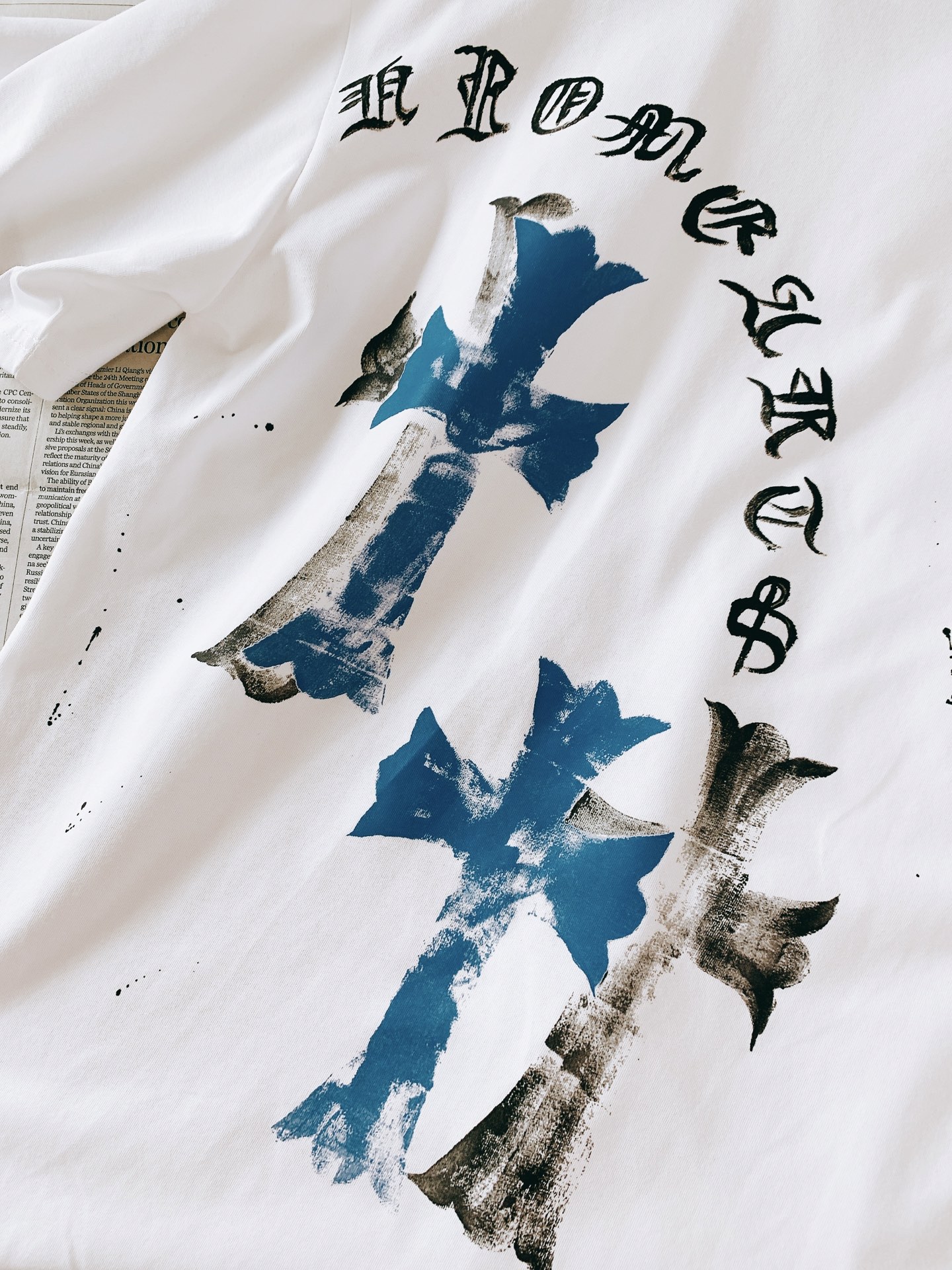 Chrome Hearts 克罗心 2026SS春夏新品  蓝十字架印花短袖👕甄选高克重纯棉面料打造，触感柔软扎实，上身