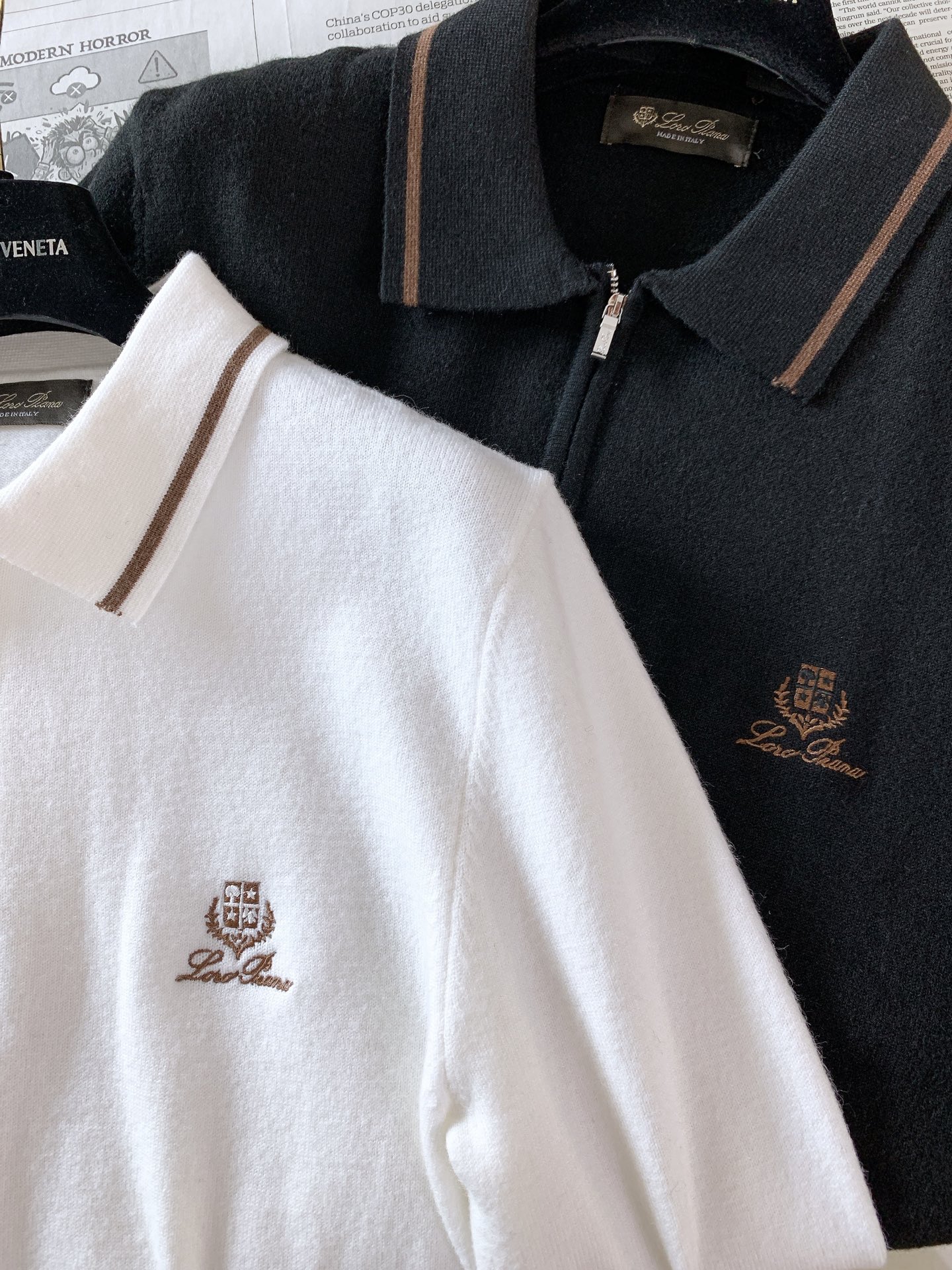 LoroPiana L.P FW早秋新品  半拉链Polo针织衫，意式轻奢质感单品！精选长绒棉针织料子，手感软糯细腻，上