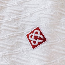 Casablanca 卡萨布兰卡 2026FW早秋新品 菱格提花半拉链Polo针织衫,Tennis Club经典系列, Casablanca 卡萨布兰卡 2026FW早秋新品 菱格提花半拉链Polo针织衫,Tennis Club经典系列,