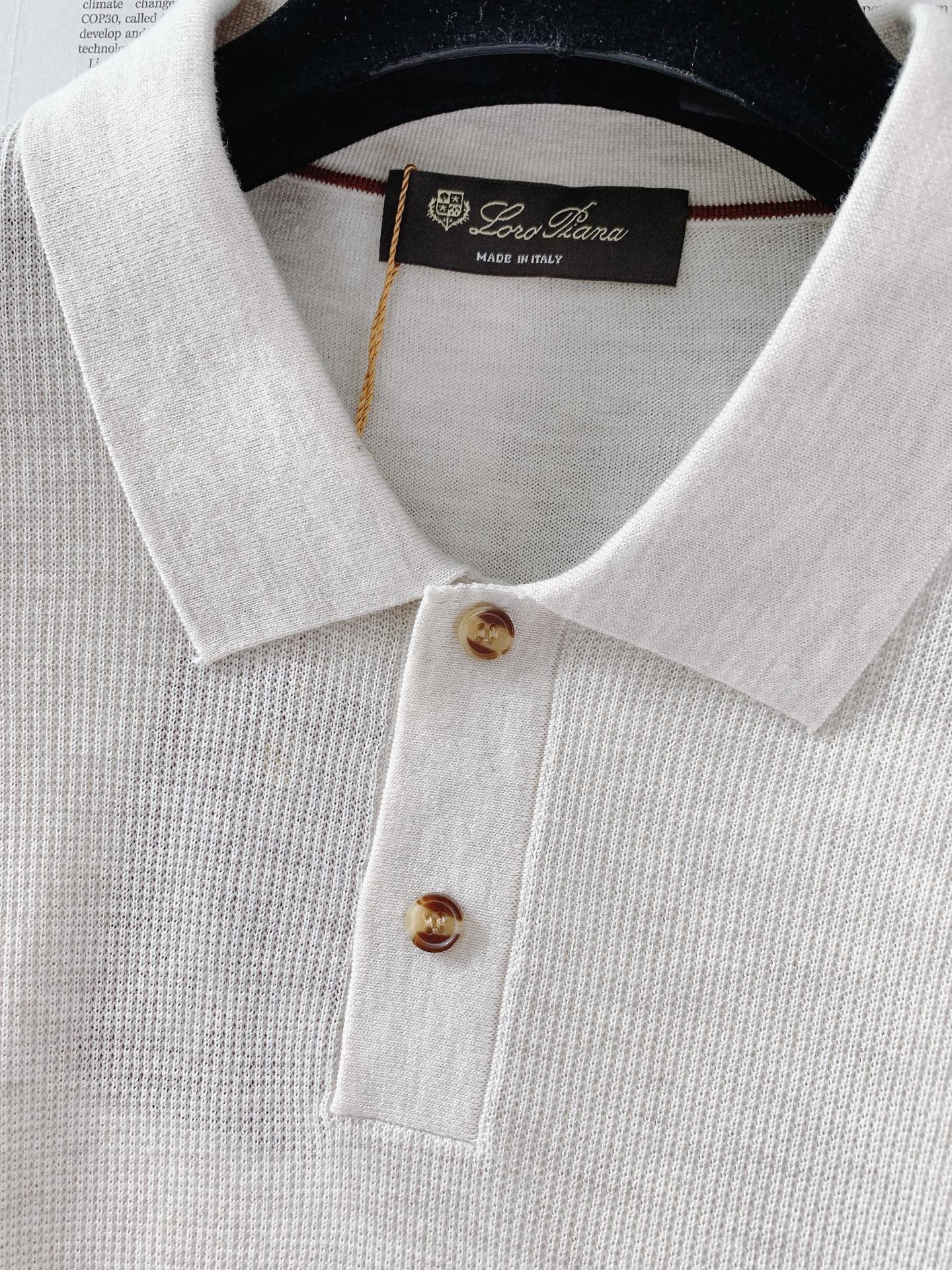 LoroPiana L.P FW早秋新品  长袖针织Polo衫，意式低调绅士单品。精选全棉精细针织面料，肌理细腻柔软，上
