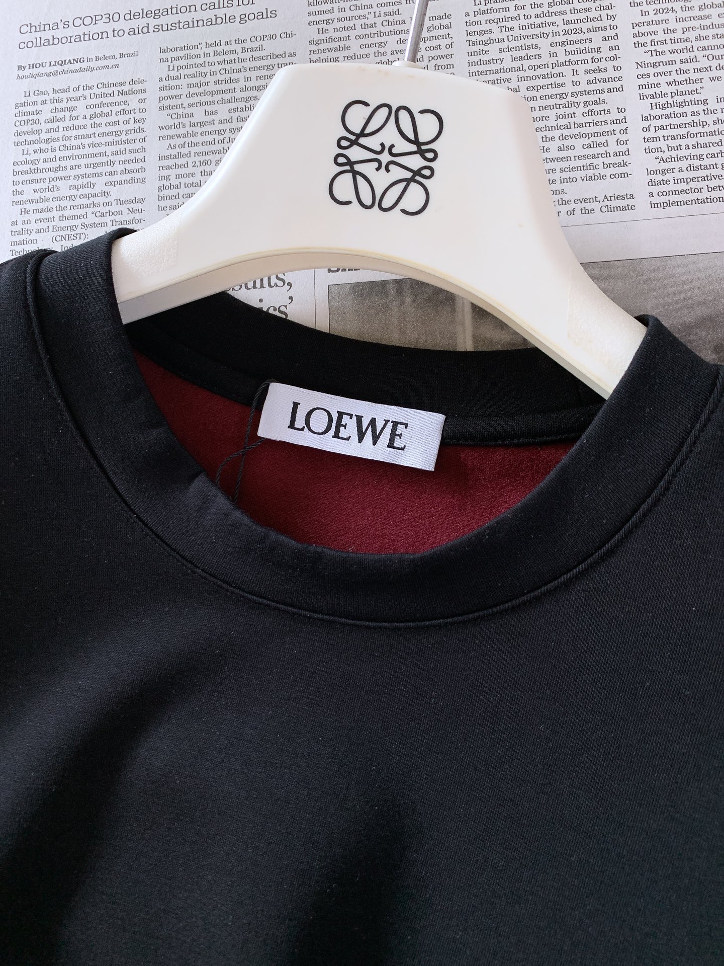 Loewe 罗意威 2026FW早秋新品 早秋打底T恤👕 重磅双色双面羊毛面料+薄绒内里，软糯有质感 经典Anagram