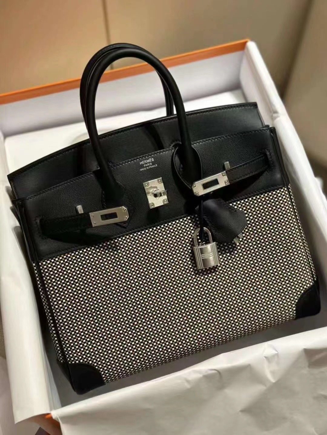 Hermès BK 25 Swift canvas waffle birkin spring and summer main style