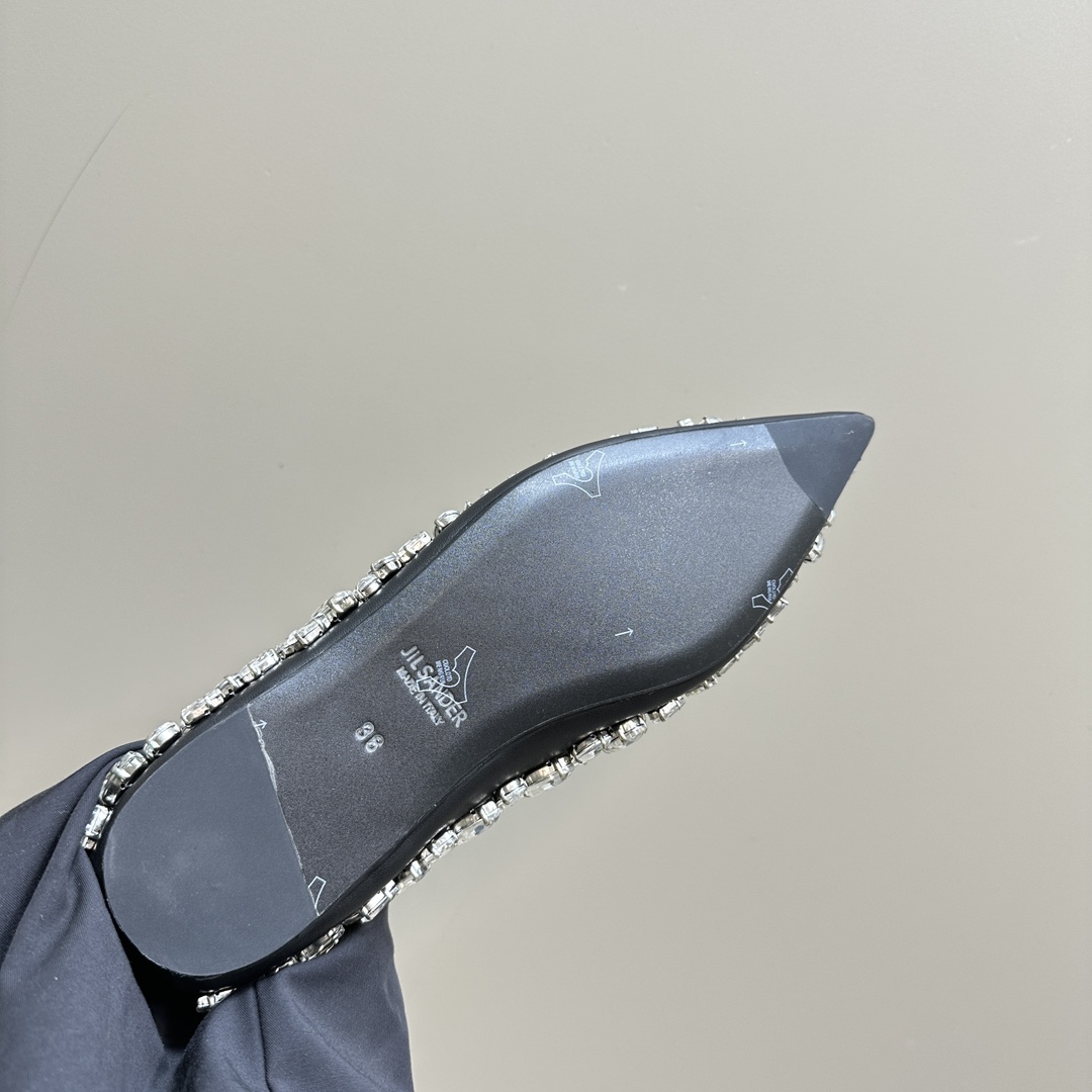2024 Spring and Summer Crystal Decoration Leather Shoes with Sheepskin Lining - 图片 9