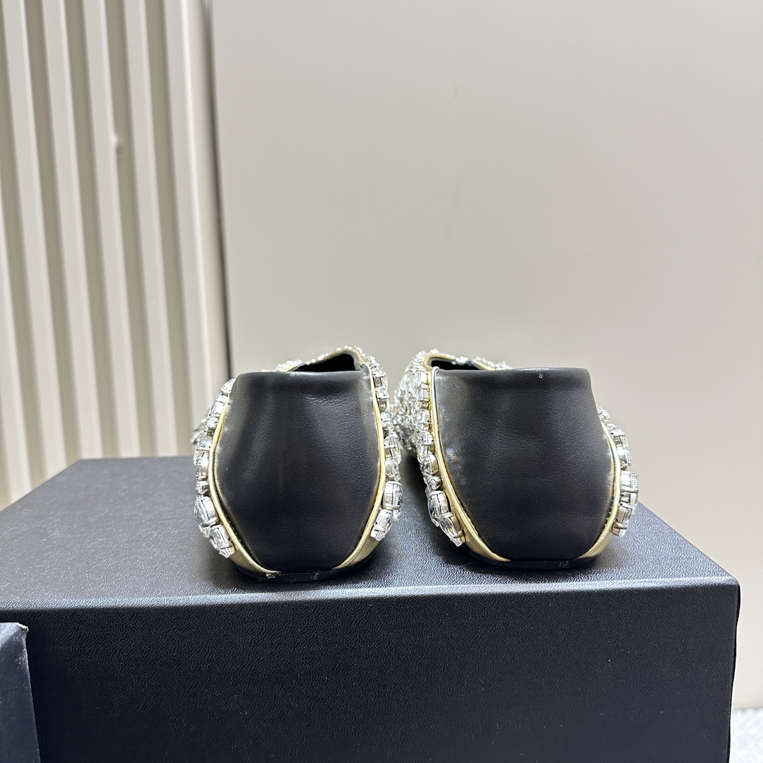 2024 Spring Summer Jill Sander Crystal Coward Leather Shoes with Sheepskin Lining - 图片 6