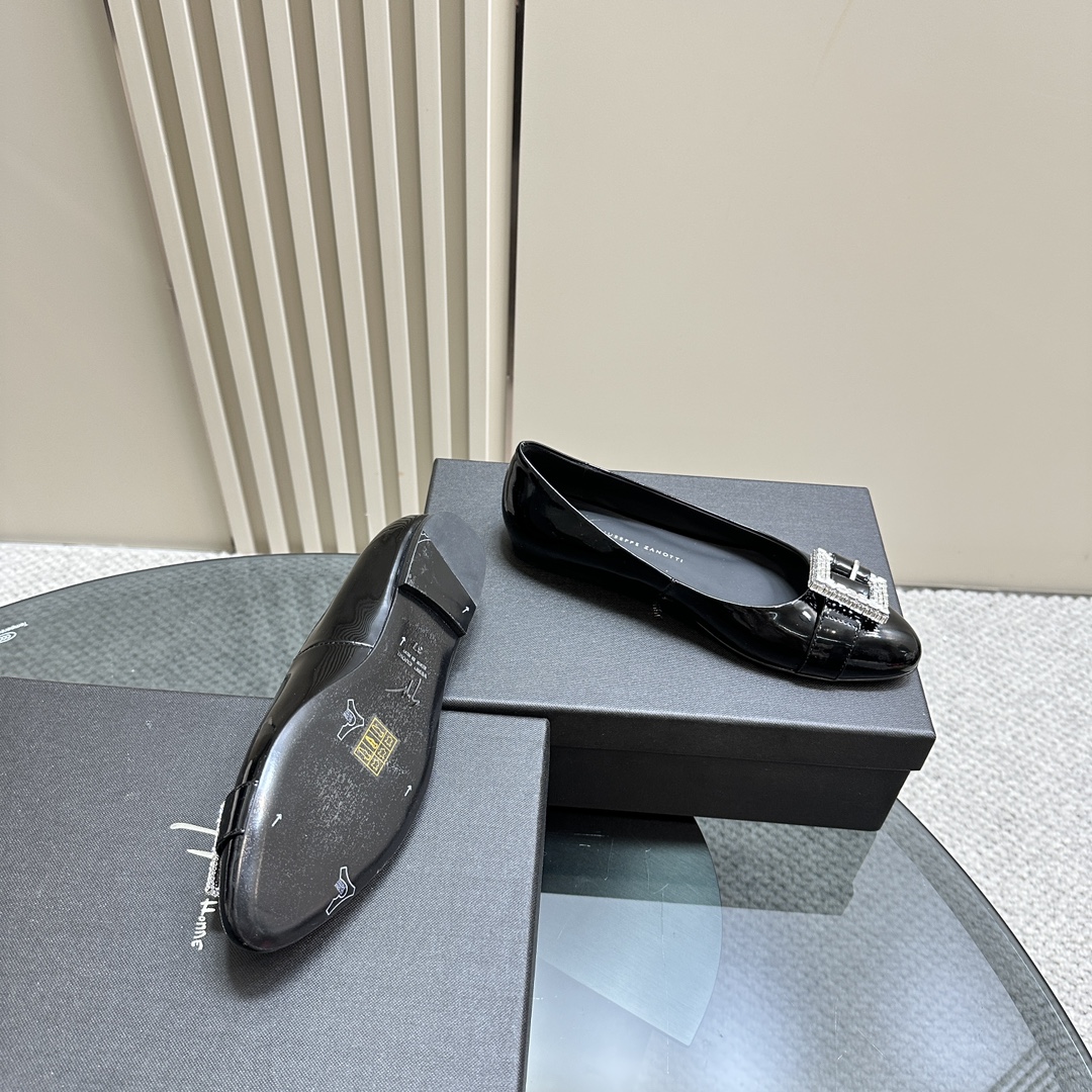 Giuseppe Zanotti 2024ss Flat Sole Shoes: Crystallized Water Detail, Leather Soles, Unique Design - 图片 6