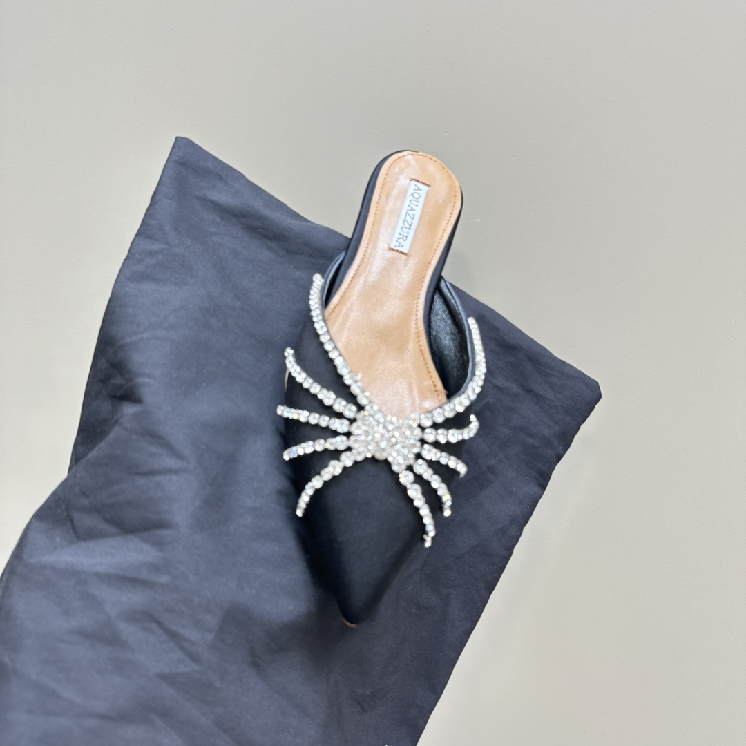 AQUAZURA Gold Pineapple 2024 SS Summer Water-Drilling Shoes: Elegant Italian Style for Parties - 图片 8