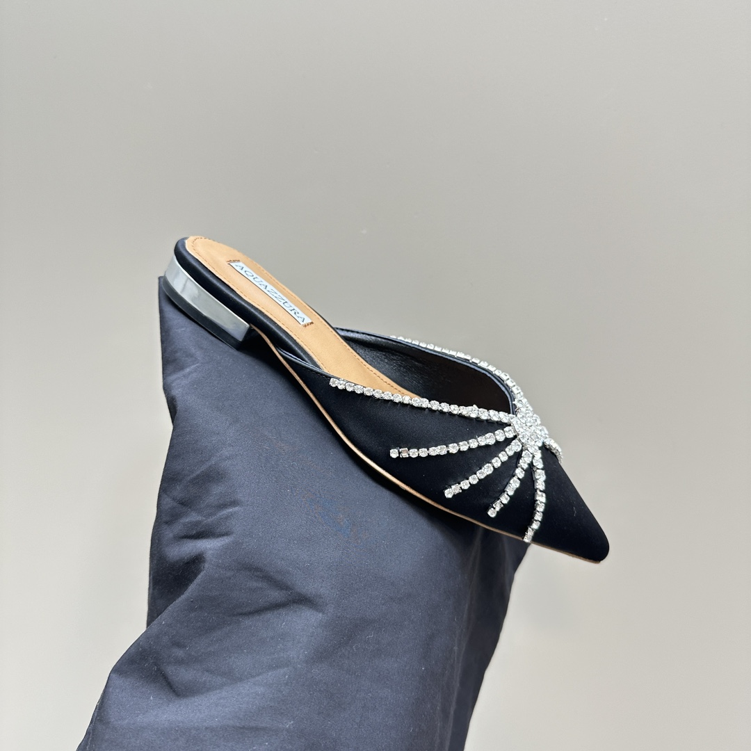 AQUAZURA Gold Pineapple 2024 SS Summer Water-Drilling Shoes: Elegant Italian Style for Parties - 图片 7