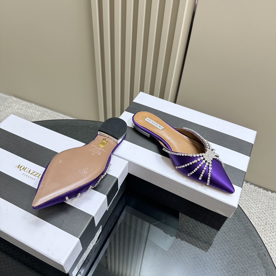 AQUAZURA Gold Pineapple Water-Drilling Shoes: Elegant Italian Design for Summer Parties - 图片 4