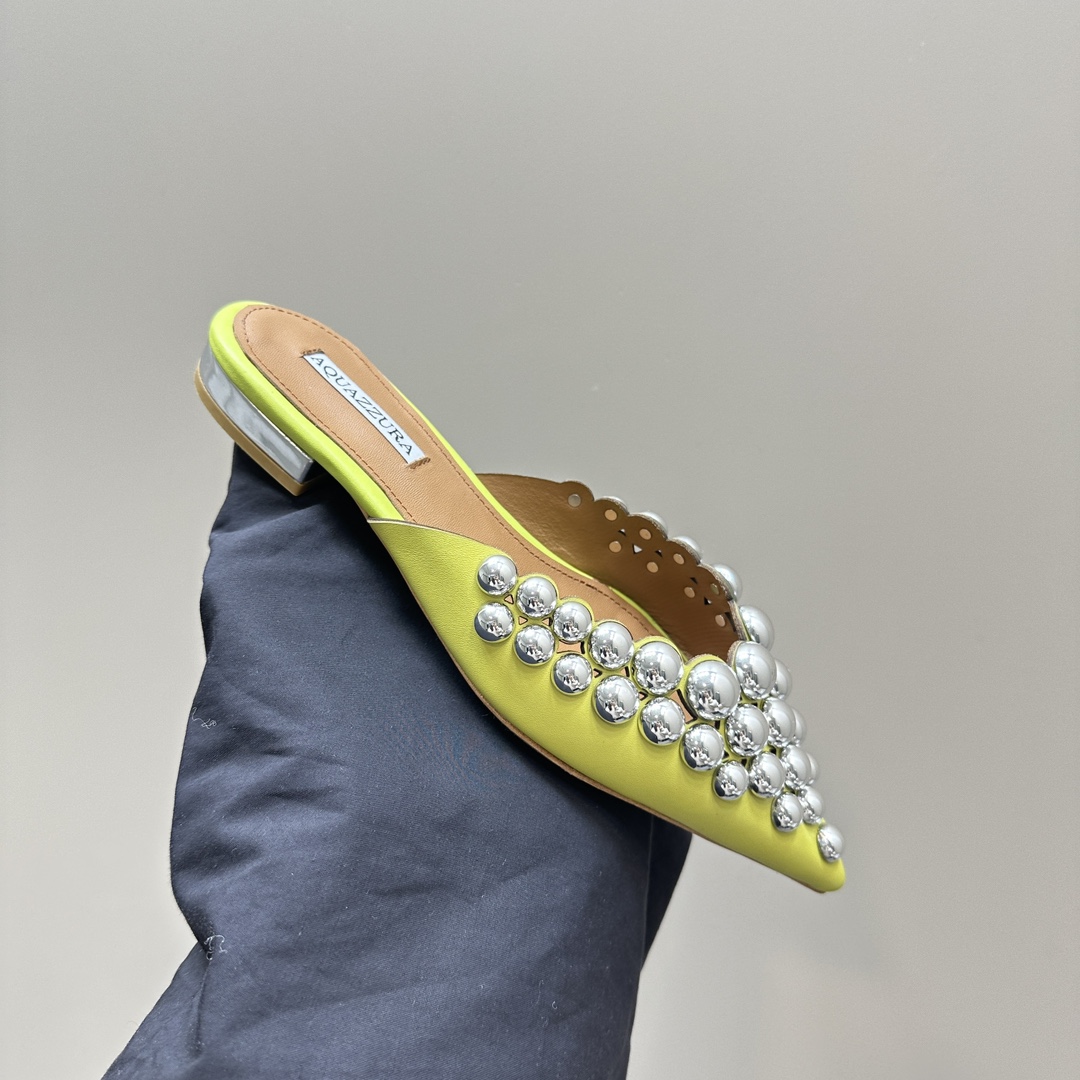 AQUAZURA Gold Pineapple 2024 SS Summer Shoes: Italian Crafted, Elegant, Adornable Bellies - 图片 7