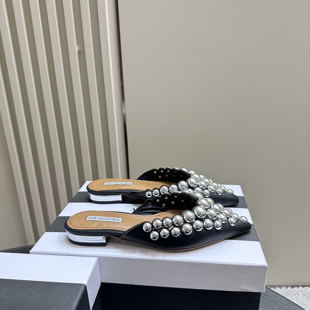 AQUAZURA Gold Pineapple 2024 SS Summer Shoes: Elegant Italian Design for Parties - 图片 2