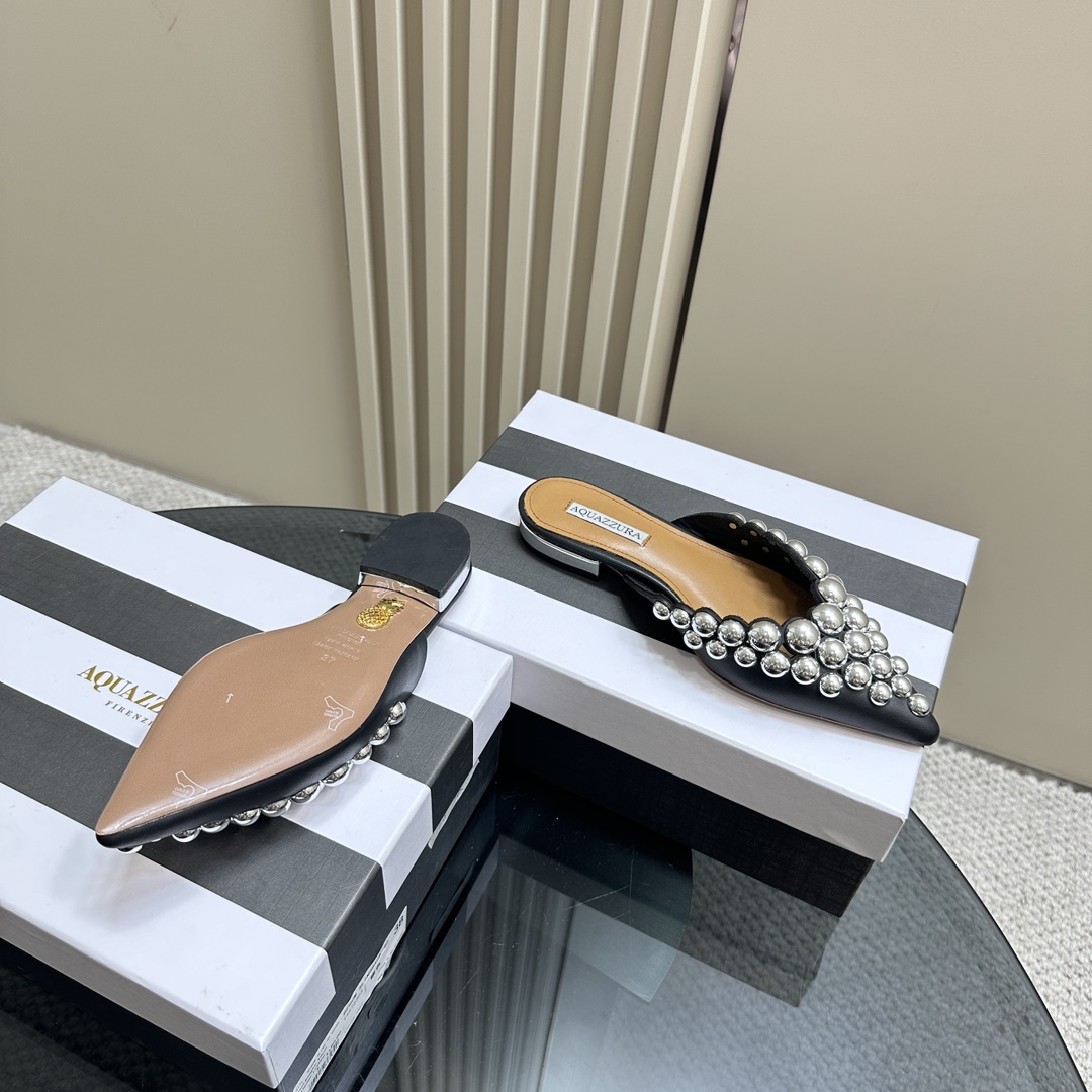 AQUAZURA Gold Pineapple 2024 SS Summer Shoes: Elegant Italian Design for Parties - 图片 4