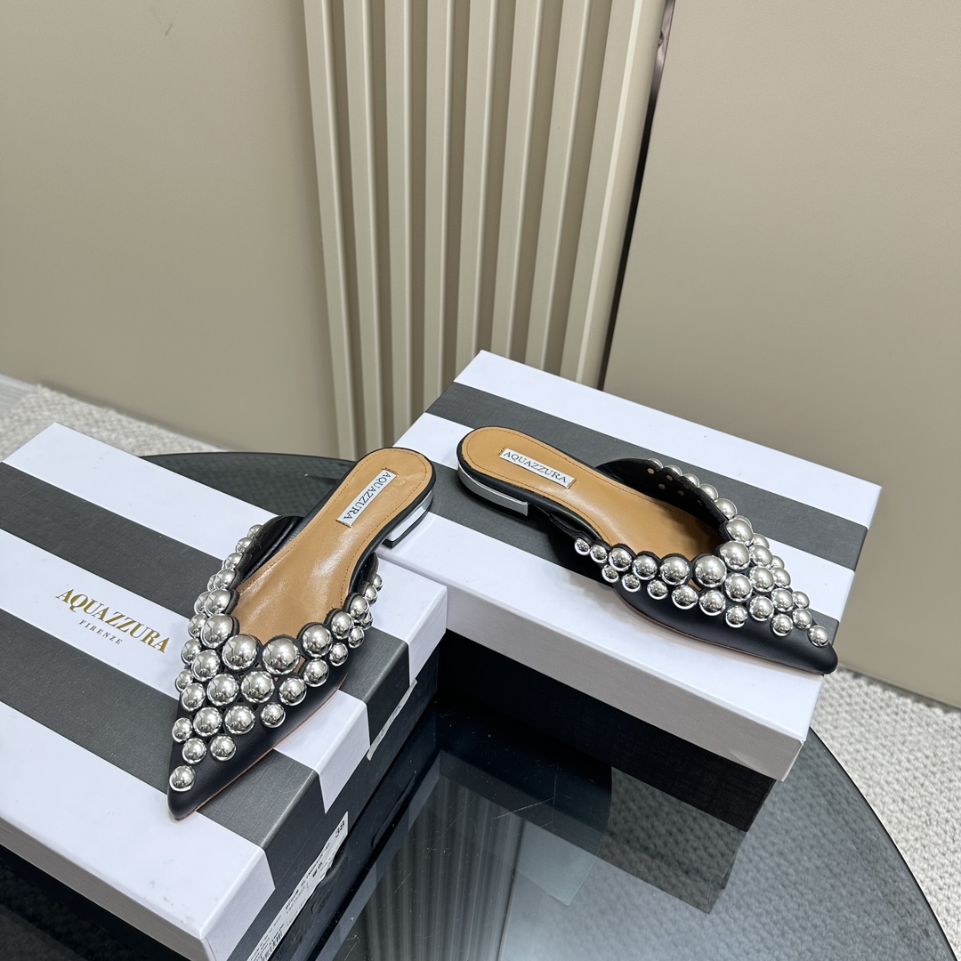 AQUAZURA Gold Pineapple 2024 SS Summer Shoes: Elegant Italian Design for Parties - 图片 3