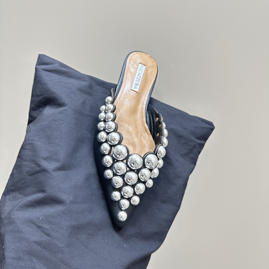 AQUAZURA Gold Pineapple 2024 SS Summer Shoes: Elegant Italian Design for Parties - 图片 8