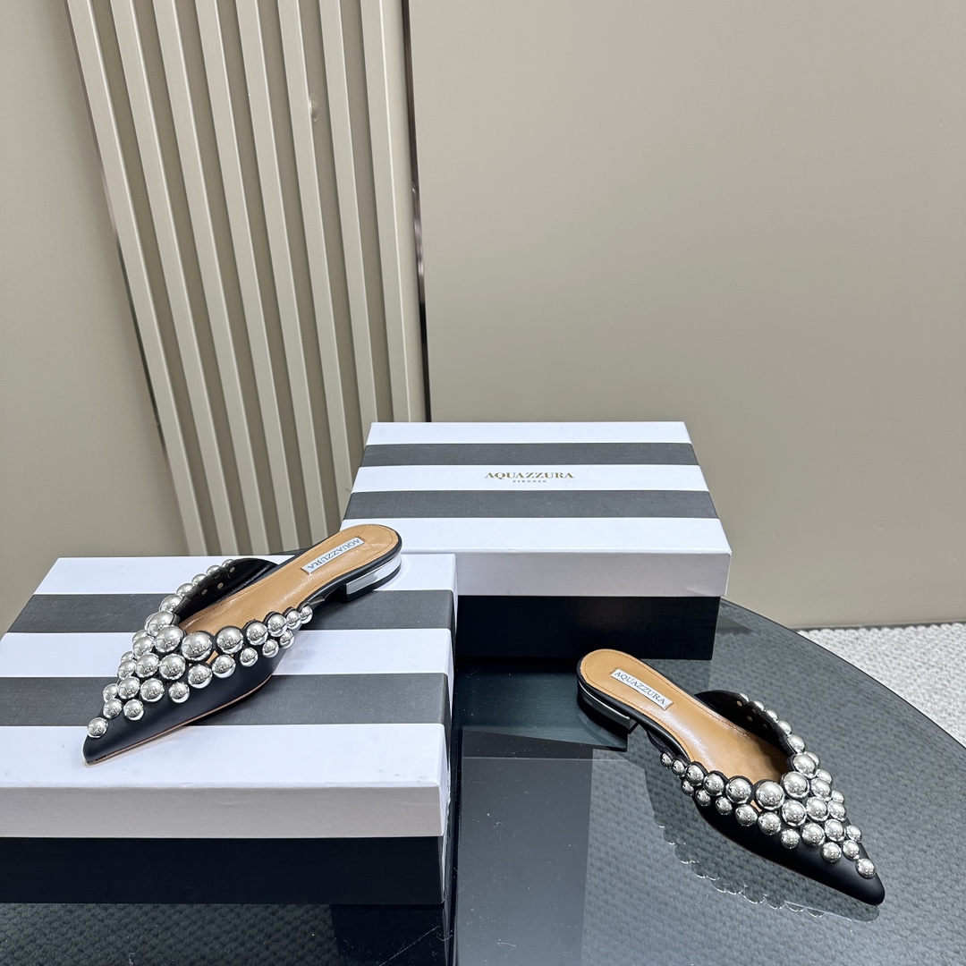 AQUAZURA Gold Pineapple 2024 SS Summer Shoes: Elegant Italian Design for Parties - 图片 5