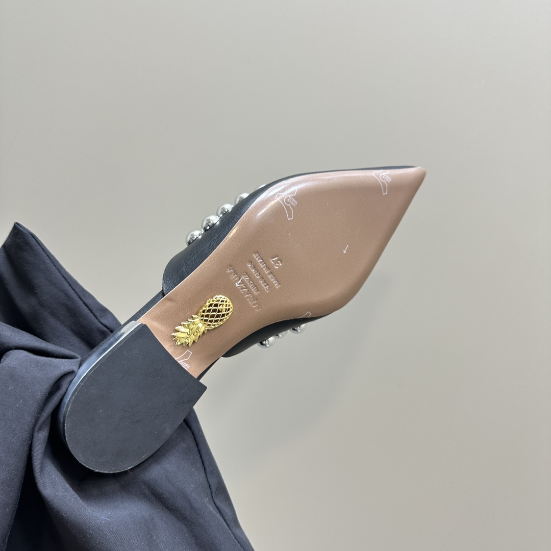 AQUAZURA Gold Pineapple 2024 SS Summer Shoes: Elegant Italian Design for Parties - 图片 9