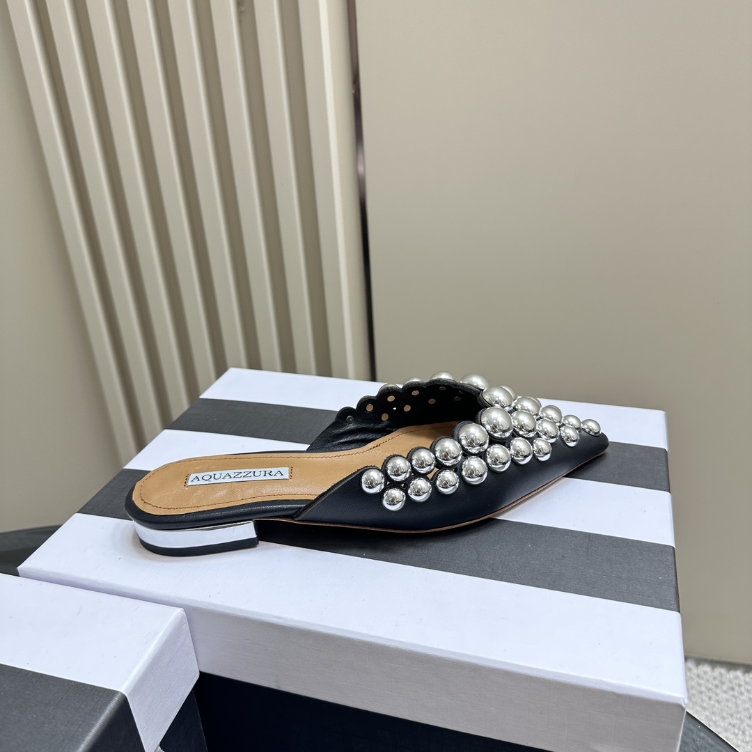 AQUAZURA Gold Pineapple 2024 SS Summer Shoes: Elegant Italian Design for Parties - 图片 6