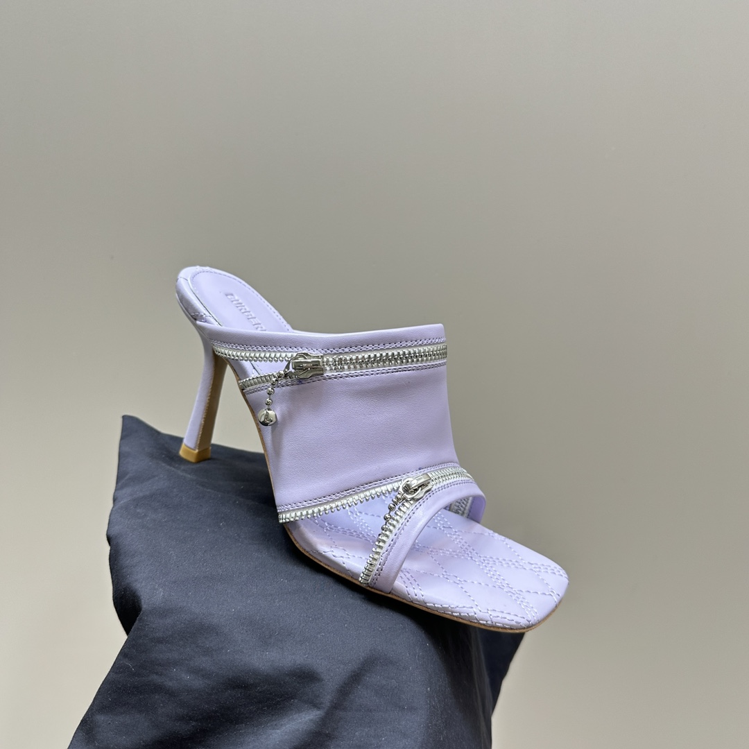 Ms. Burberry SS24 Velvet Sandal Slippers with Zipper Design - 图片 7