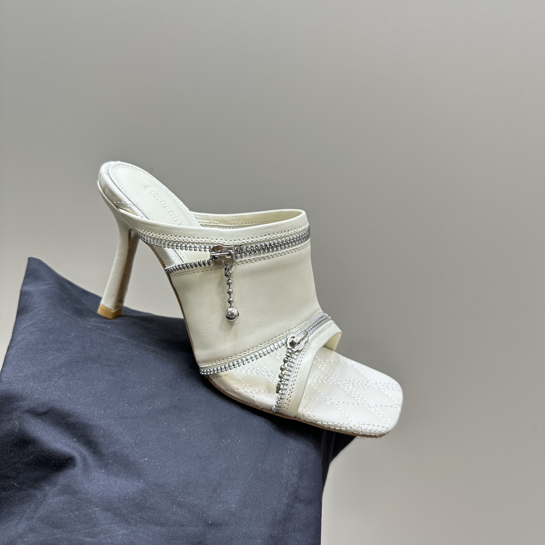 Ms. Burberry SS24 Velvet Sandal Slippers with Zipper Design - 图片 7