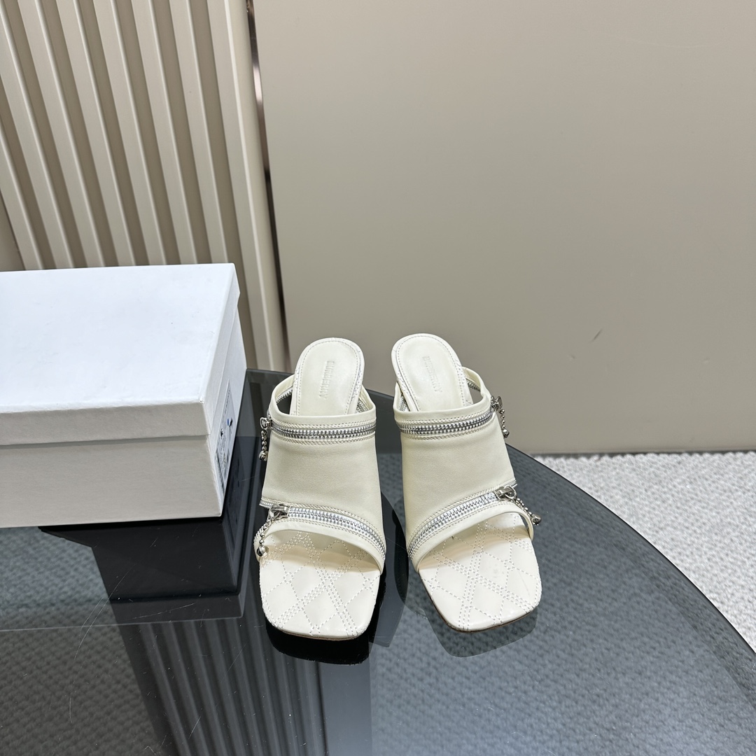 Ms. Burberry SS24 Velvet Sandal Slippers with Zipper Design - 图片 2