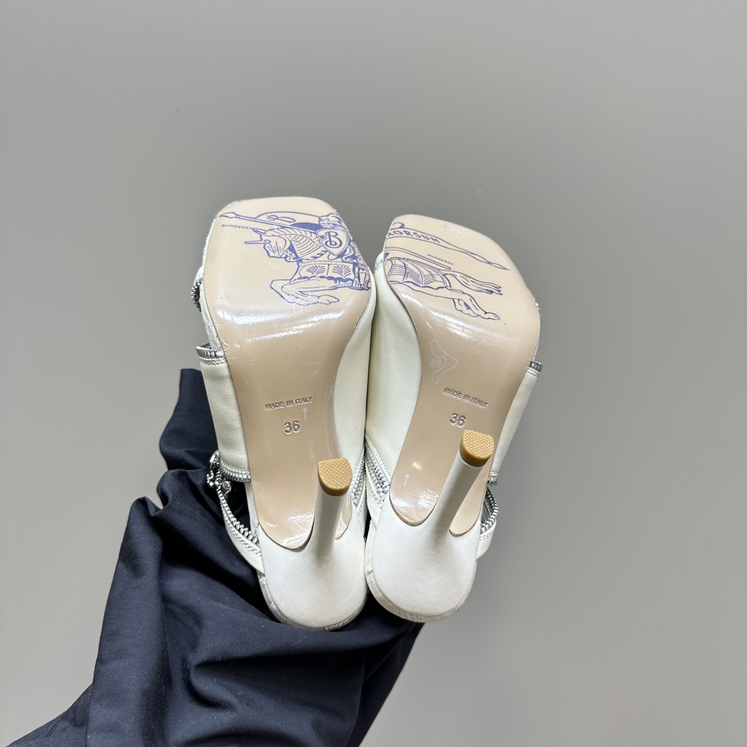 Ms. Burberry SS24 Velvet Sandal Slippers with Zipper Design - 图片 9