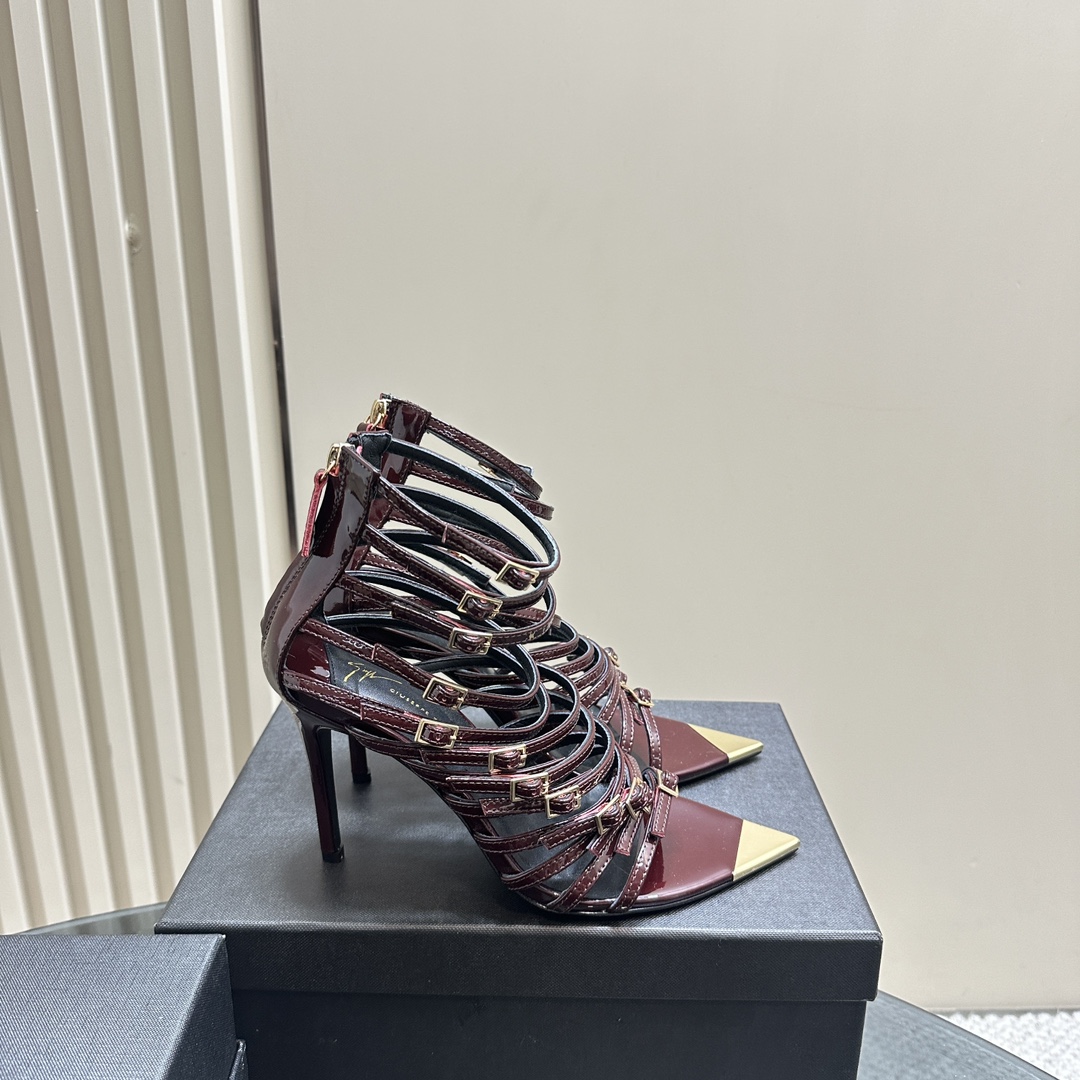 Italian Leather Giuseppe Zanotti GZ24S Roman Heels with Imported Cattle Skin Soles - 图片 5