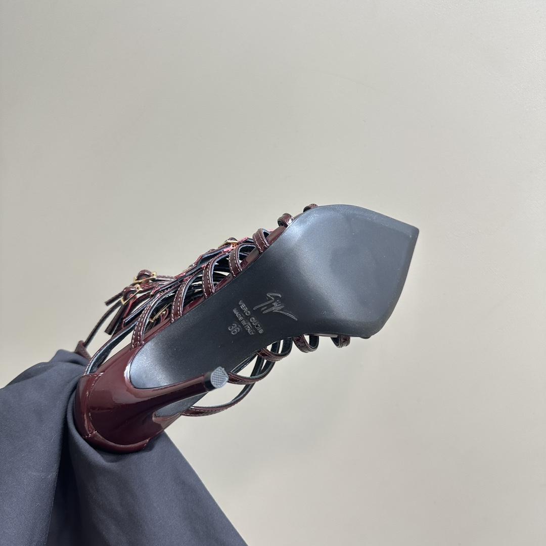 Italian Leather Giuseppe Zanotti GZ24S Roman Heels with Imported Cattle Skin Soles - 图片 9