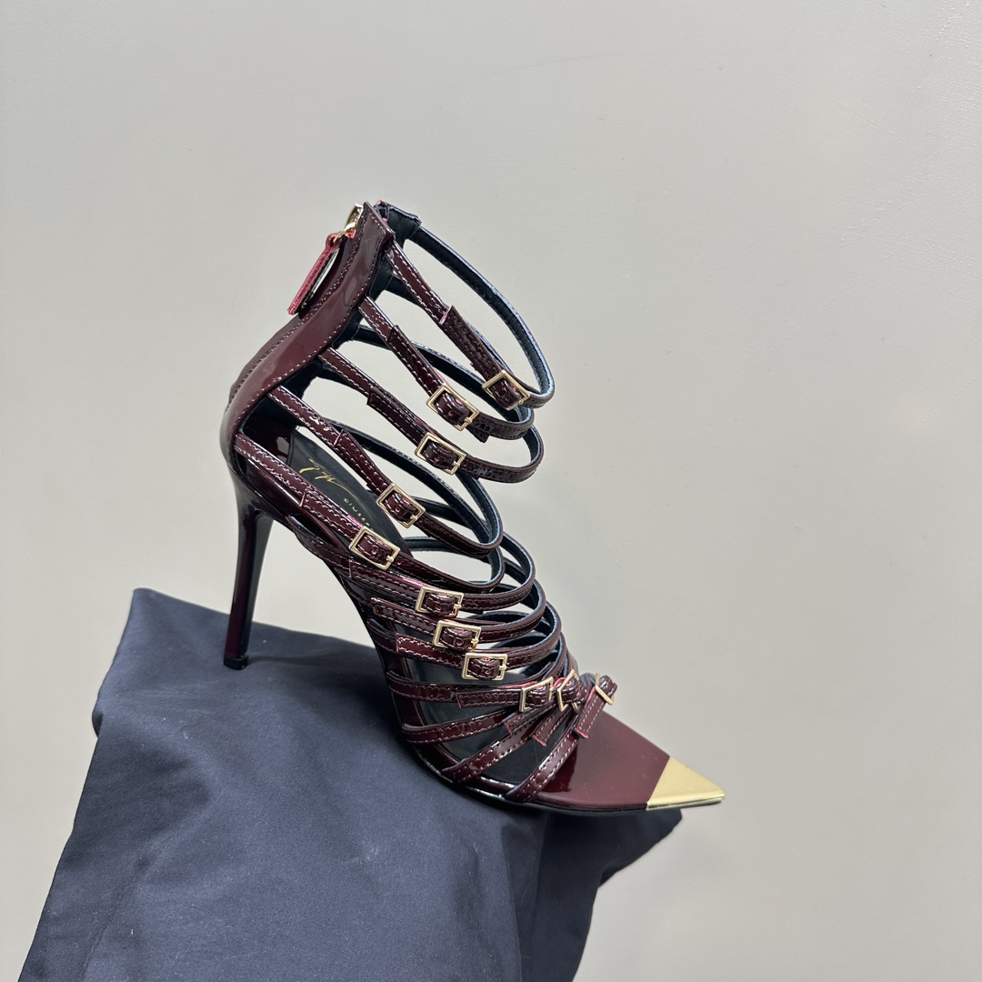 Italian Leather Giuseppe Zanotti GZ24S Roman Heels with Imported Cattle Skin Soles - 图片 7