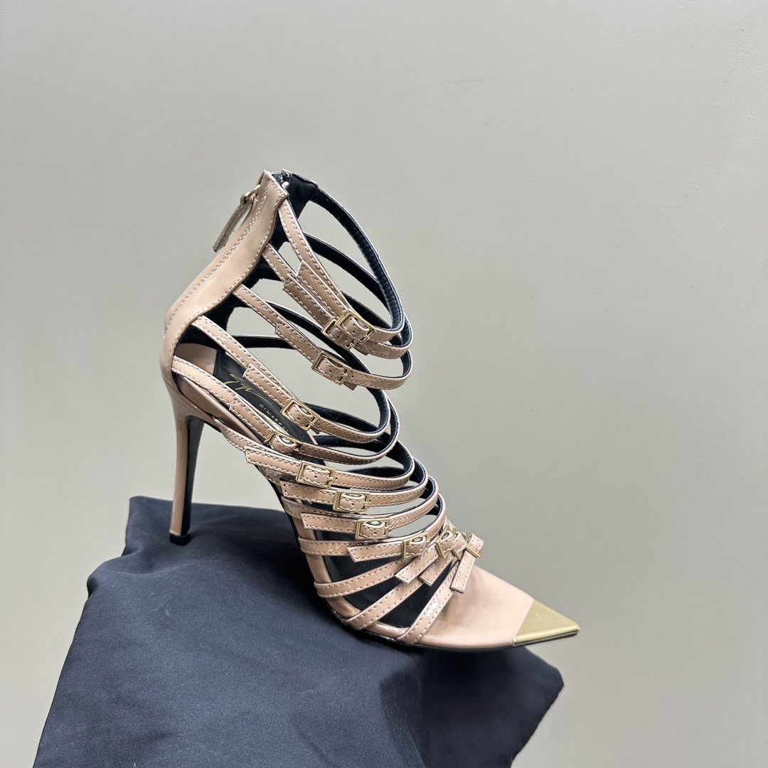 Italian Leather Giuseppe Zanotti GZ24S Roman Heels with Imported Cattle Skin Soles - 图片 7
