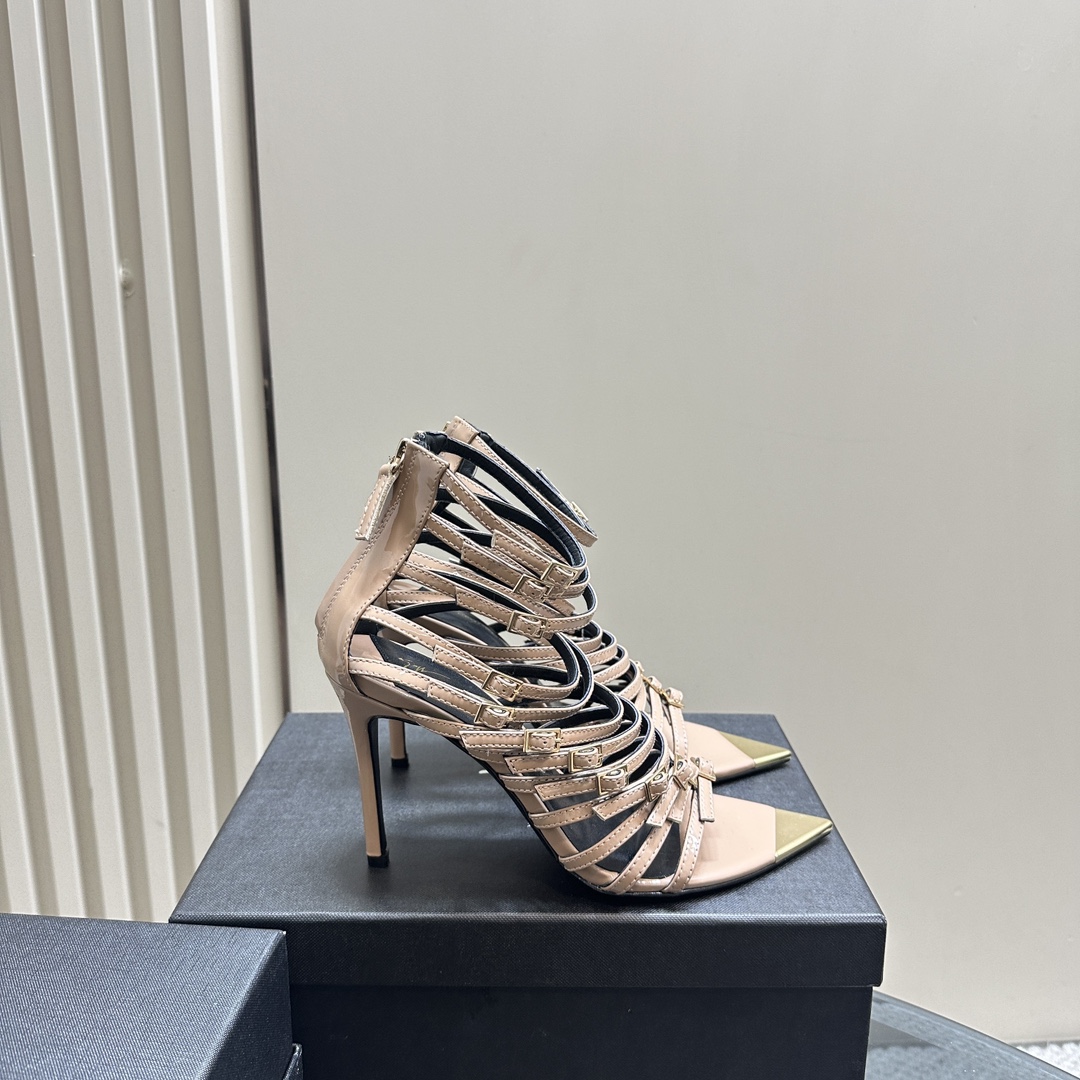 Italian Leather Giuseppe Zanotti GZ24S Roman Heels with Imported Cattle Skin Soles - 图片 5
