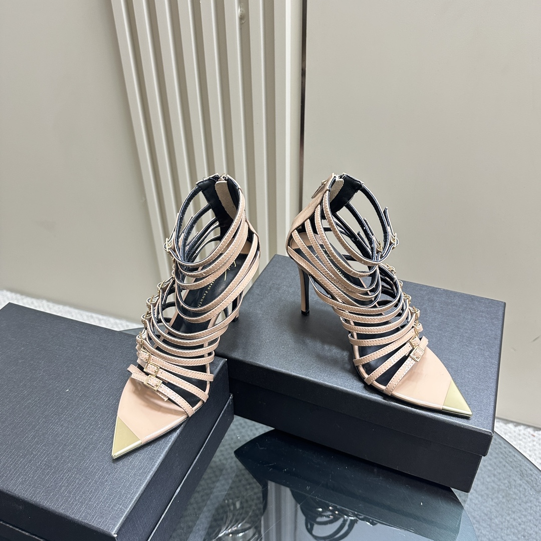 Italian Leather Giuseppe Zanotti GZ24S Roman Heels with Imported Cattle Skin Soles - 图片 3