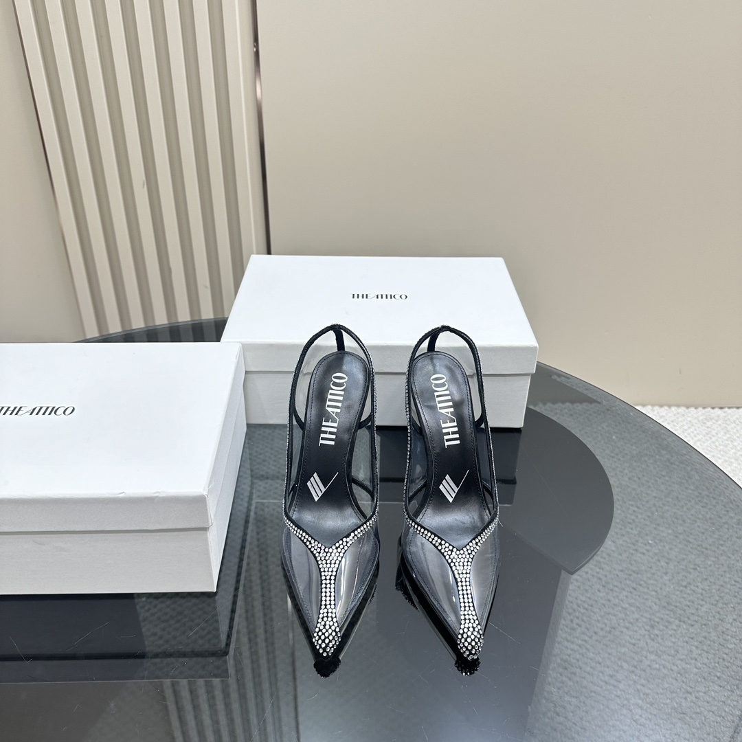 Luxurious Italian-Made Velvet High Heels with Transparent PVC Details – The Attico - 图片 2