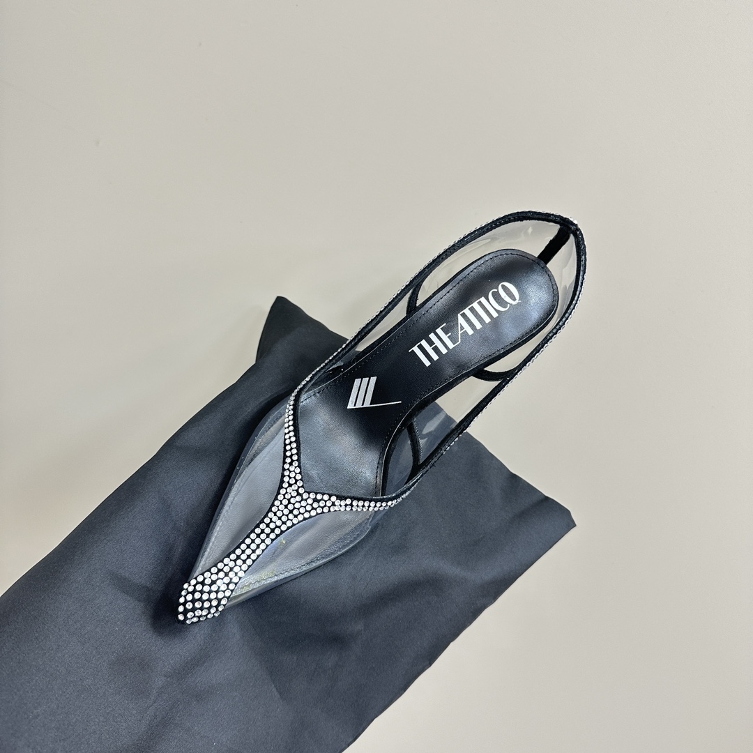 Luxurious Italian-Made Velvet High Heels with Transparent PVC Details – The Attico - 图片 8