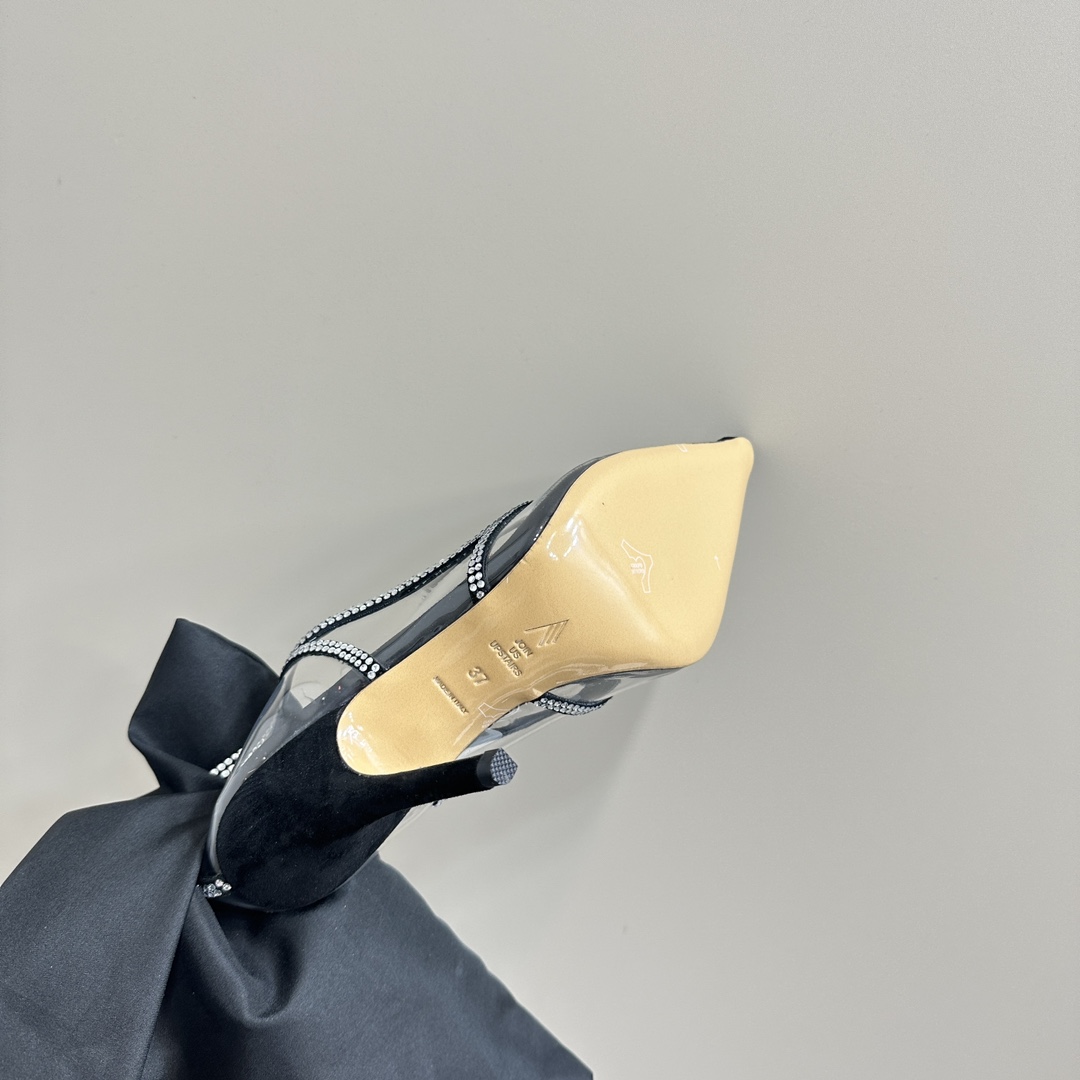 Luxurious Italian-Made Velvet High Heels with Transparent PVC Details – The Attico - 图片 9