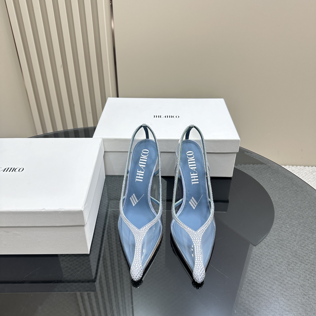 “The Attico Italian High Heels: Velvet, PVC, Transparent Details, 10.5cm Height” - 图片 2