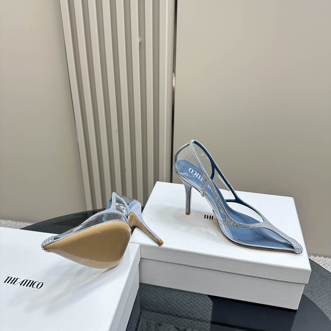 “The Attico Italian High Heels: Velvet, PVC, Transparent Details, 10.5cm Height” - 图片 4